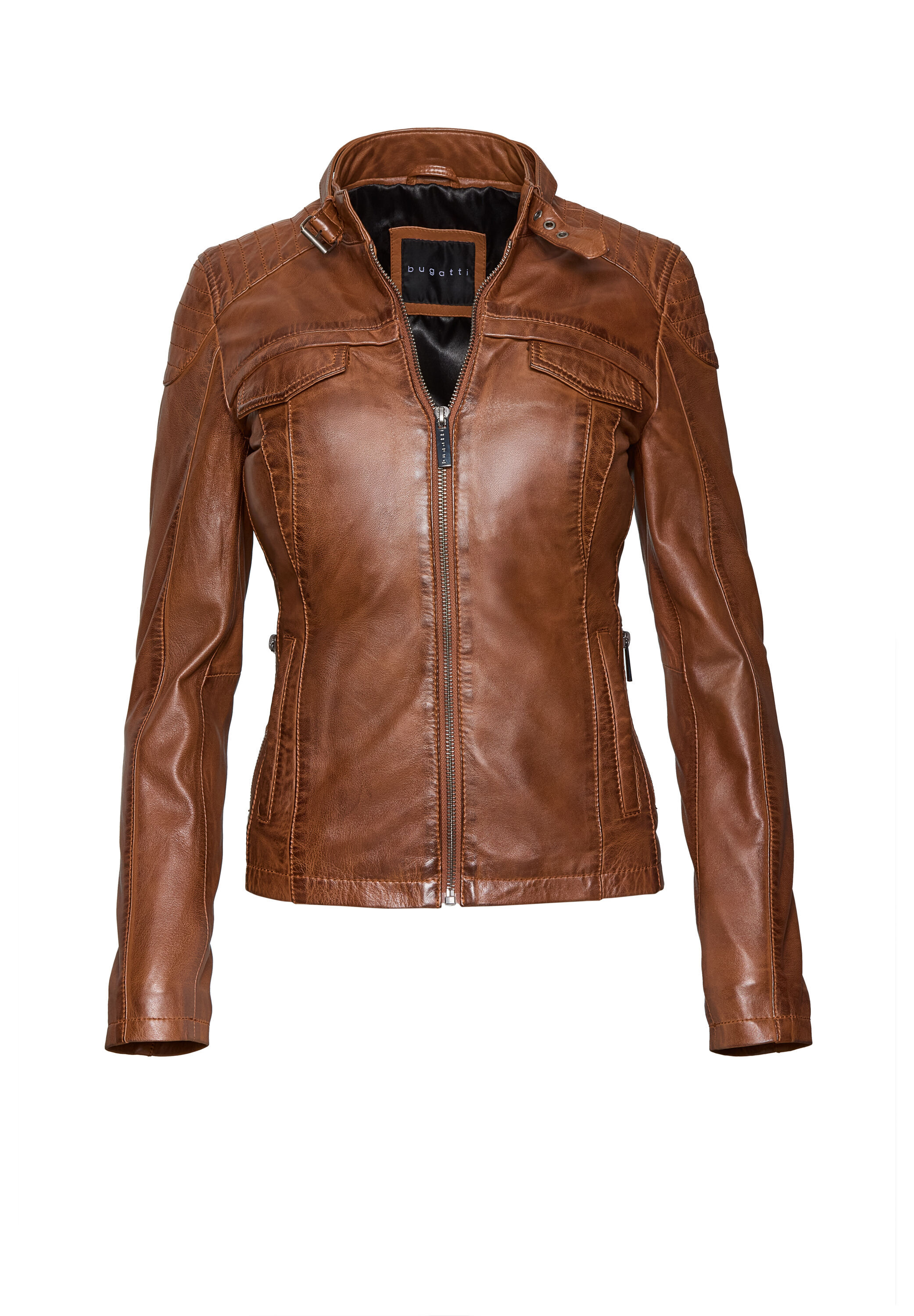 bugatti Lederjacke "bugatti Lederjacke" ohne Kapuze Taillierter Schnitt