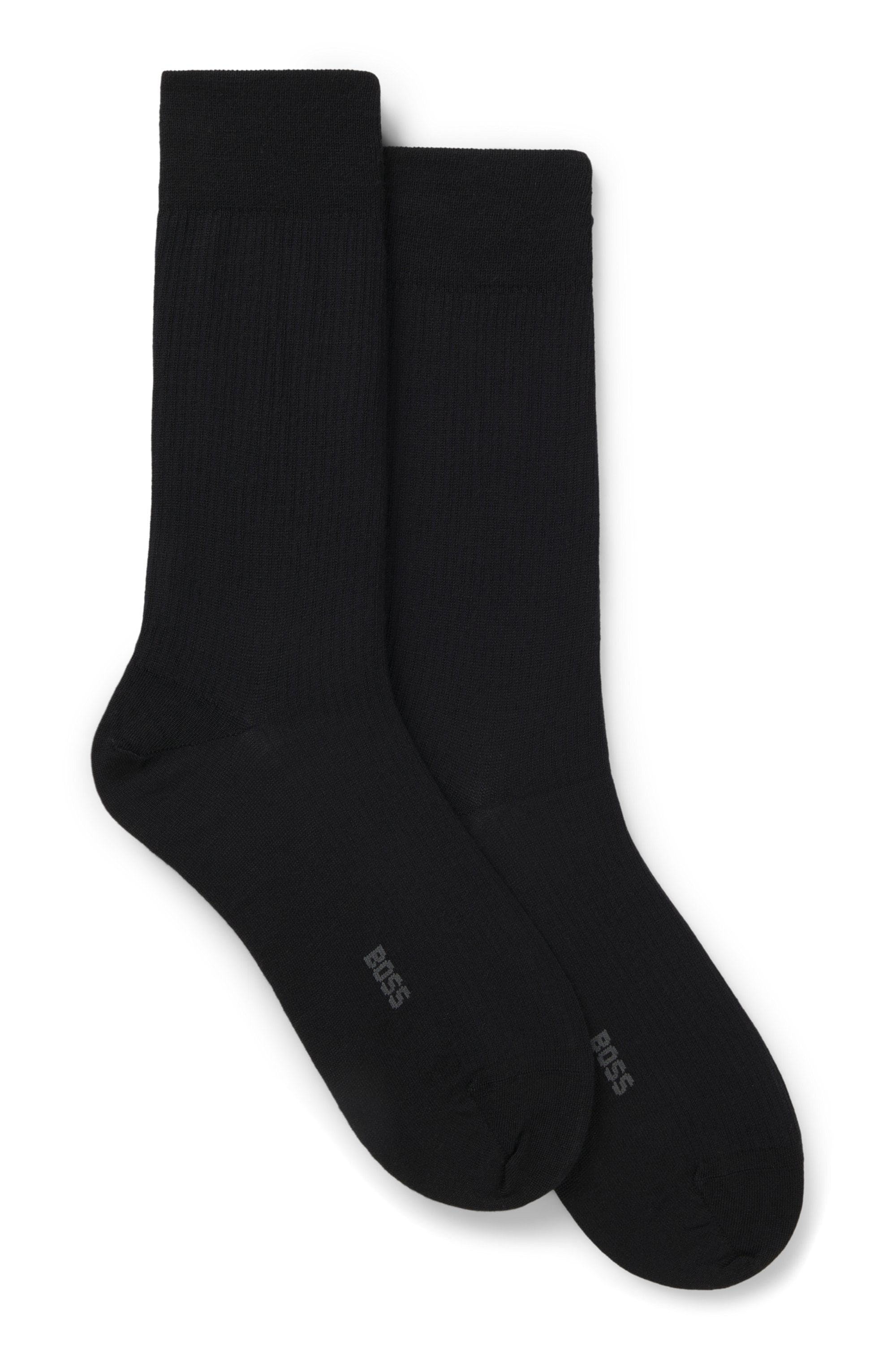 BOSS Businesssocken "2P RS RIB Uni WO" 2 Paar tlg. mittelhoch, gerippt