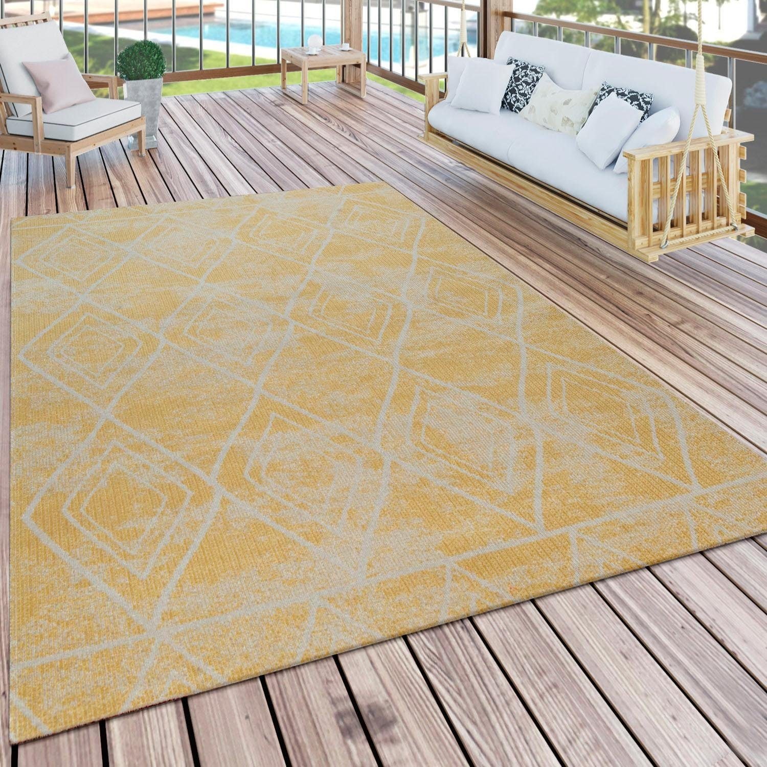 Paco Home Teppich »Artigo 427«, geeignet Rauten und BAUR rechteckig, Outdoor | In- Design, Kurzflor