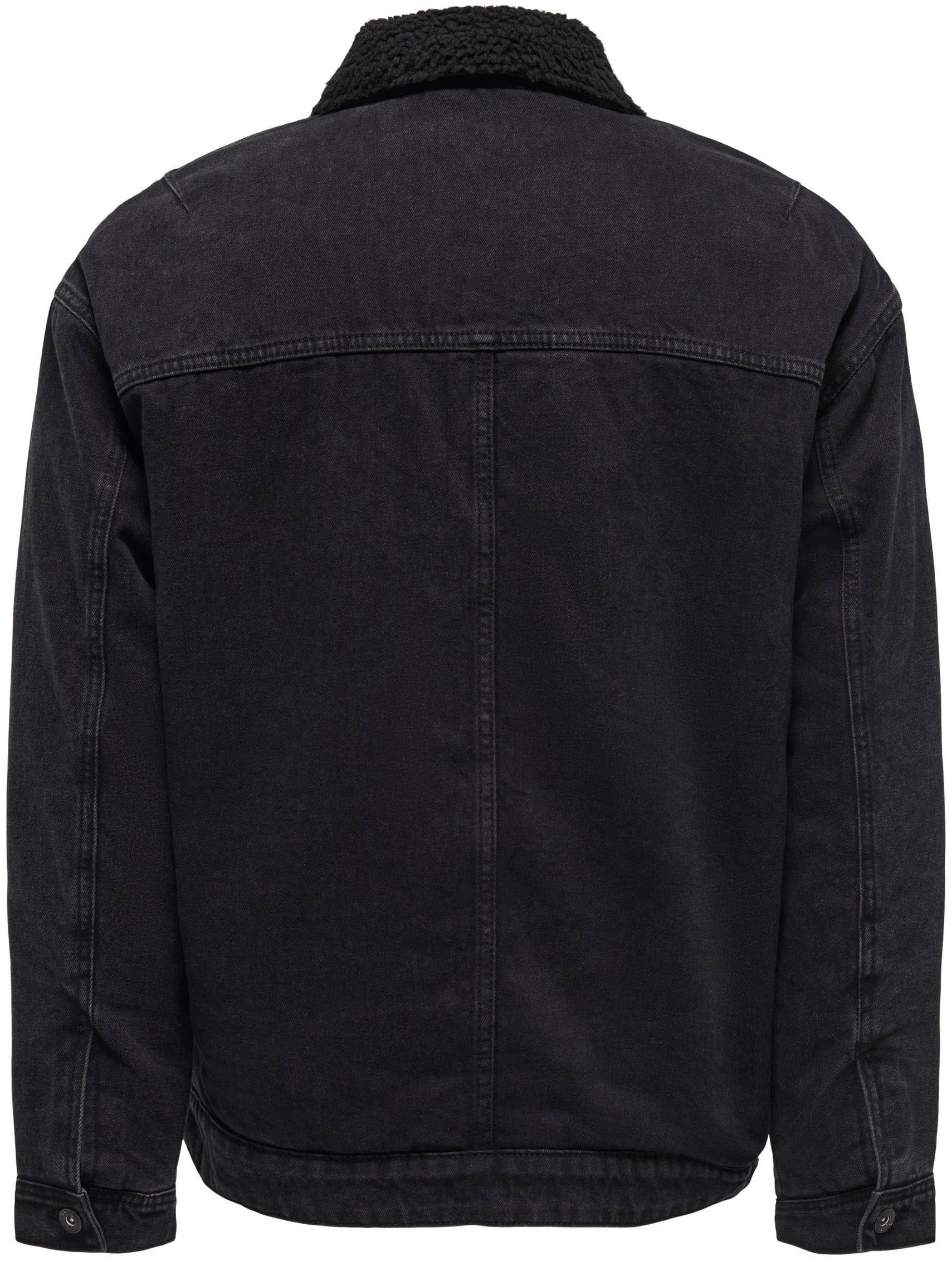 ONLY & SONS Jeansjacke »ONSRICK OVZ BLACK 6942 TEDDY DNM JACKET«