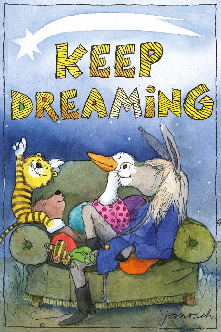 LuckyLinde Wanddekoobjekt "Der kleine Bär und der kleine Tiger mit Freunden" Exklusive JANOSCH Kindermotive, Stahlschild