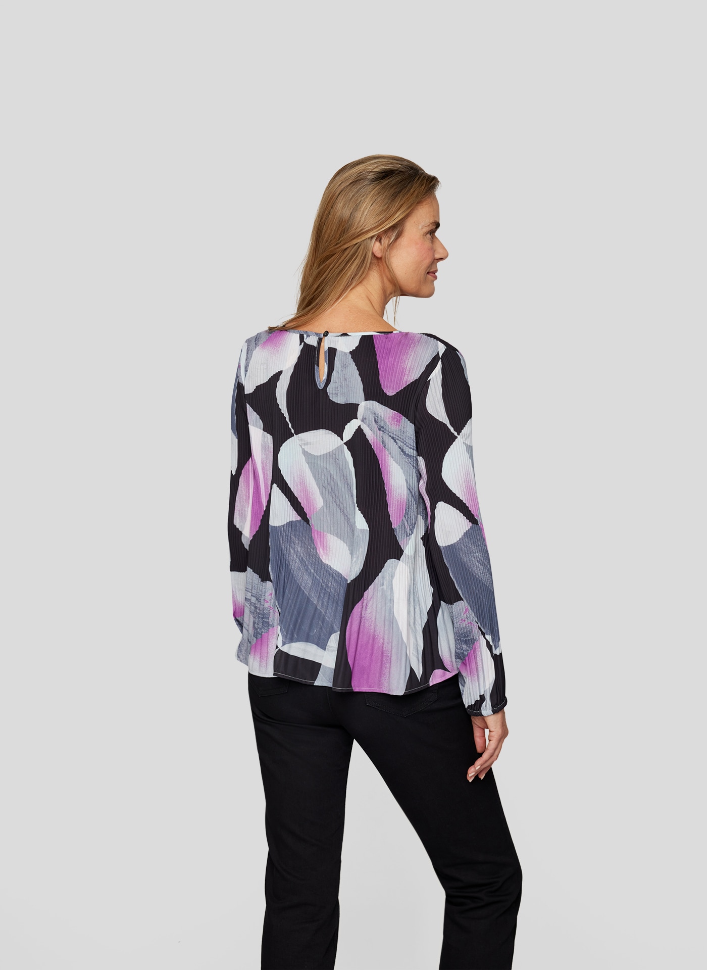 Rabe Klassische Bluse »Rabe Plissee-Bluse mit abstraktem Print in stilvollem Design«