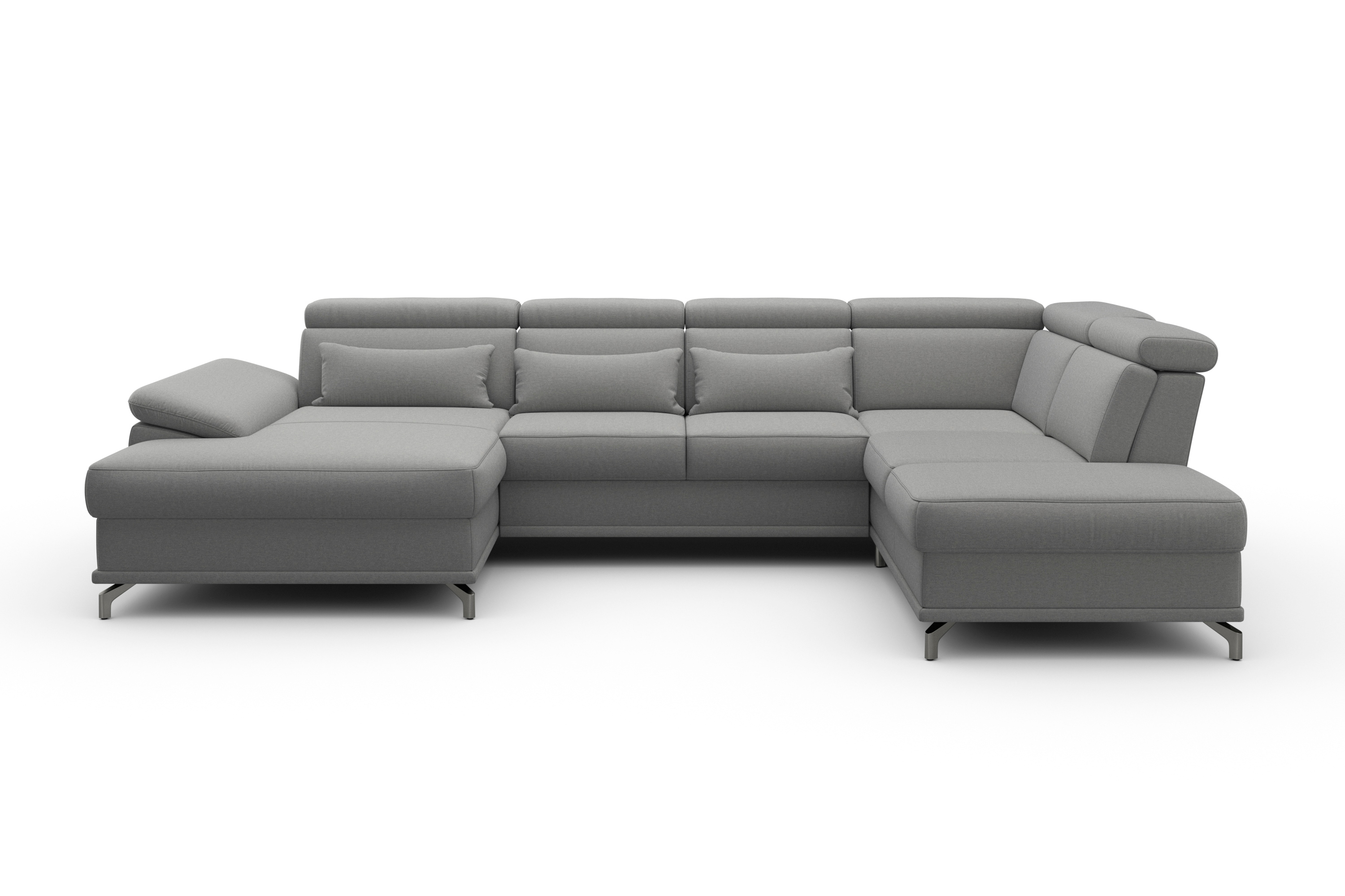 sit&more Wohnlandschaft "Cabrio U-Form, B: 359 cm, mit Sitztiefen-, Arm- & Kopfteilverstellung" 3 Nierenkissen, Federkern, optional Schlaffunktion und Stauraum
