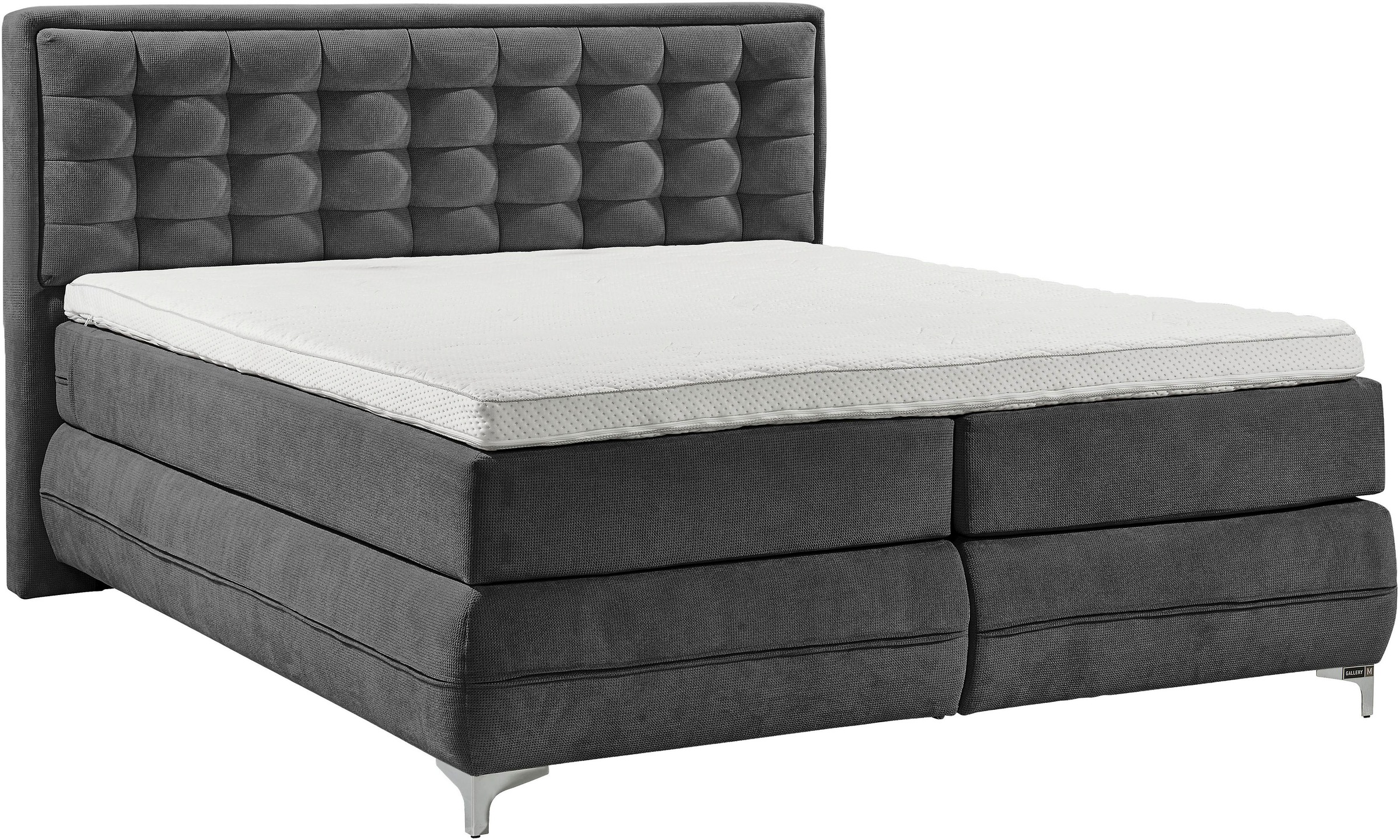 Musterring Boxspringbett "Dubai", Winkelfuß in Chrom, 3 Härtegrade, Kopftei günstig online kaufen