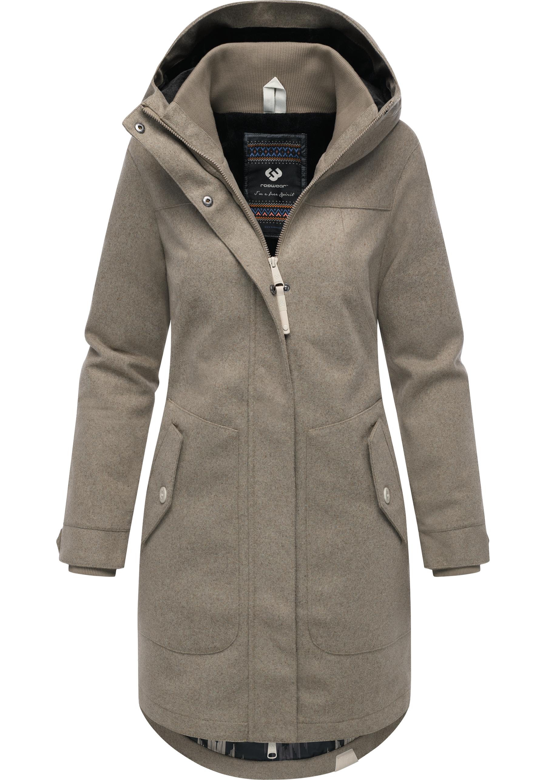 Ragwear Wintermantel "Jannisa Coat" Klassischer Damen Kurzmantel mit Kapuze