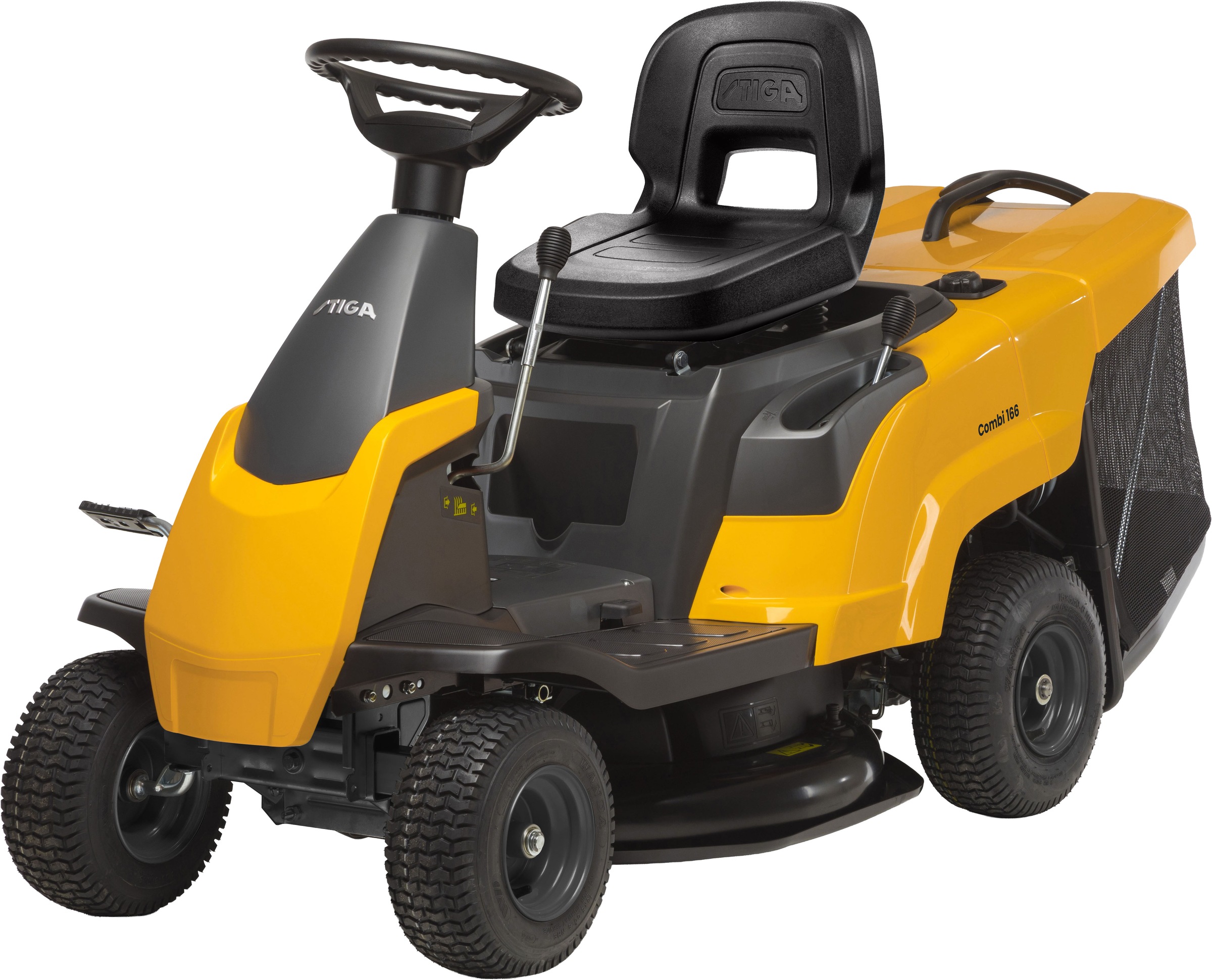 Rasentraktor STIGA GARDEN, B:72,2cm H:104,7cm L:148cm, gelb, Rasentraktoren, "Combi 166", Schaltgetriebe, 1500 m²