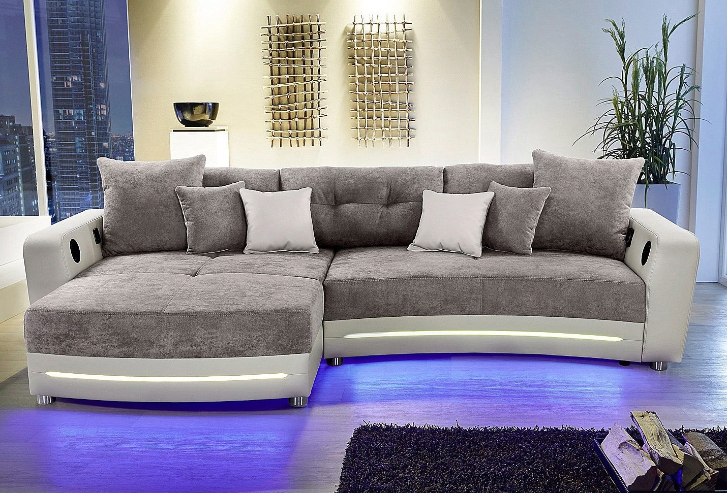 Jockenhöfer Gruppe Ecksofa Laredo, inklusive RGB-LED-Beleuchtung und Bluetooth-Soundsystem