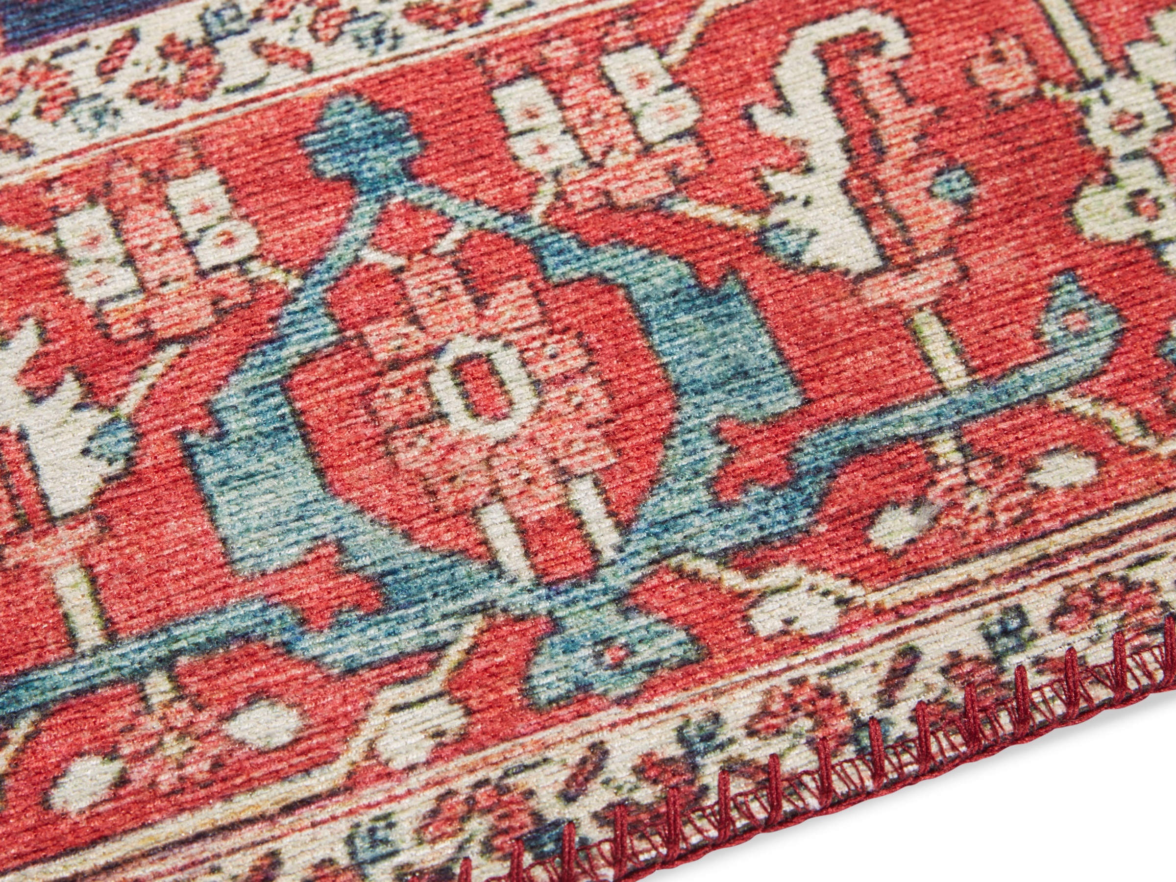 ELLE DECORATION Teppich »Täbriz«, rechteckig, Orient Optik, Vintage Design, gekettelt, kräftige Farben