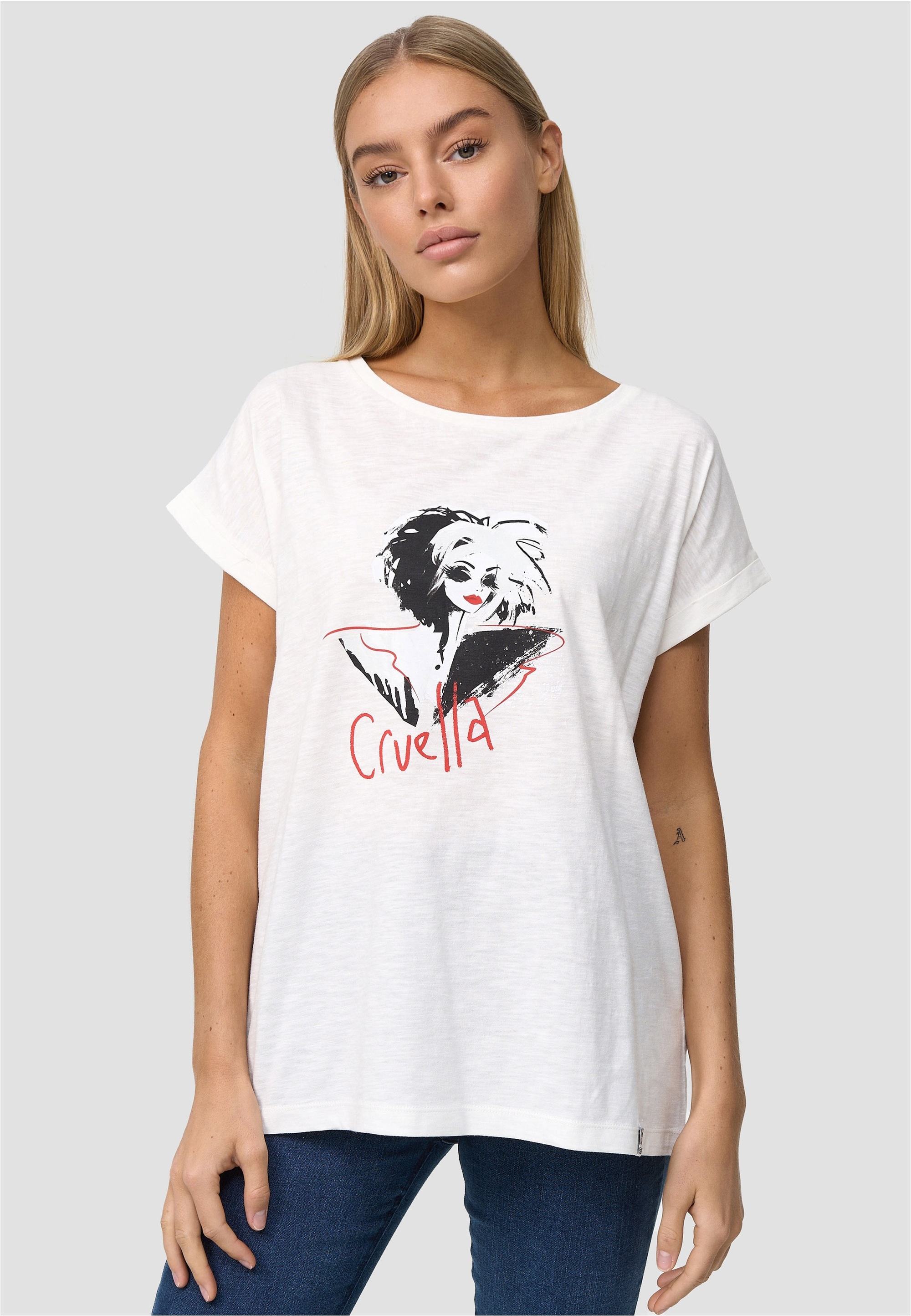 Recovered T-Shirt "Cruella Devil Art Ecru" 1 Stk. tlg. im zeitlosen Design günstig online kaufen