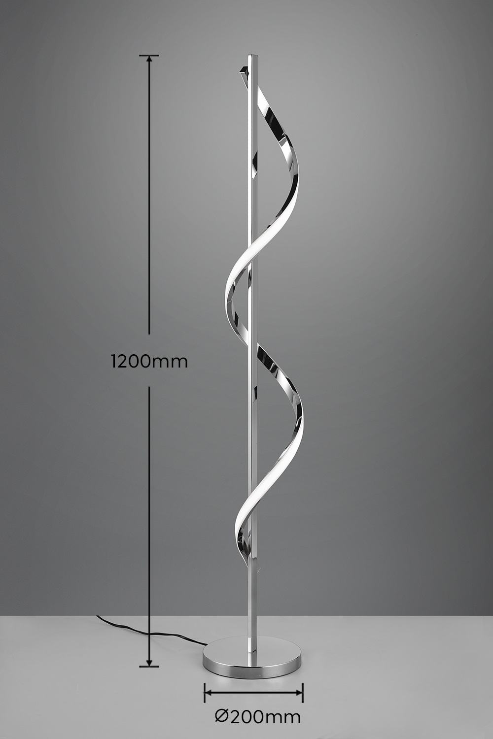 REALITY Leuchten LED Stehlampe »ISABEL, Stehlampe mit Fußschalter, 21,5W LED kaltweiß 4000K 2600 Lumen«, 1 flammig, Leuchtmittel LED-Board | LED fest integriert, Stehleuchte stufenlos dimmbar, Höhe 120cm Ø 20cm, Memory Funktion