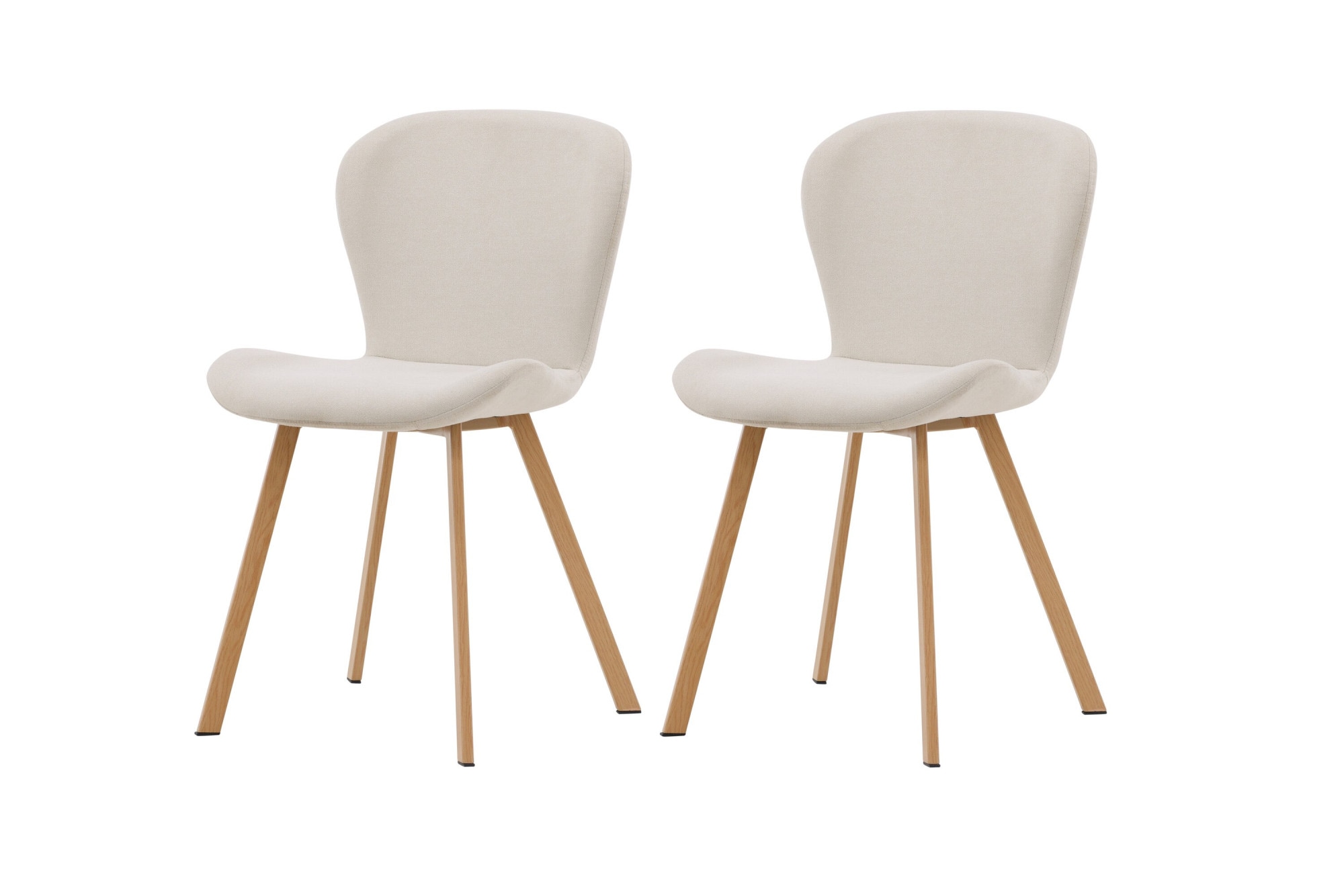 Venture Design Beige Lilja Esszimmerstuhl, Stoff Und Stahl In Eichenoptik, Stuhl - Image 2