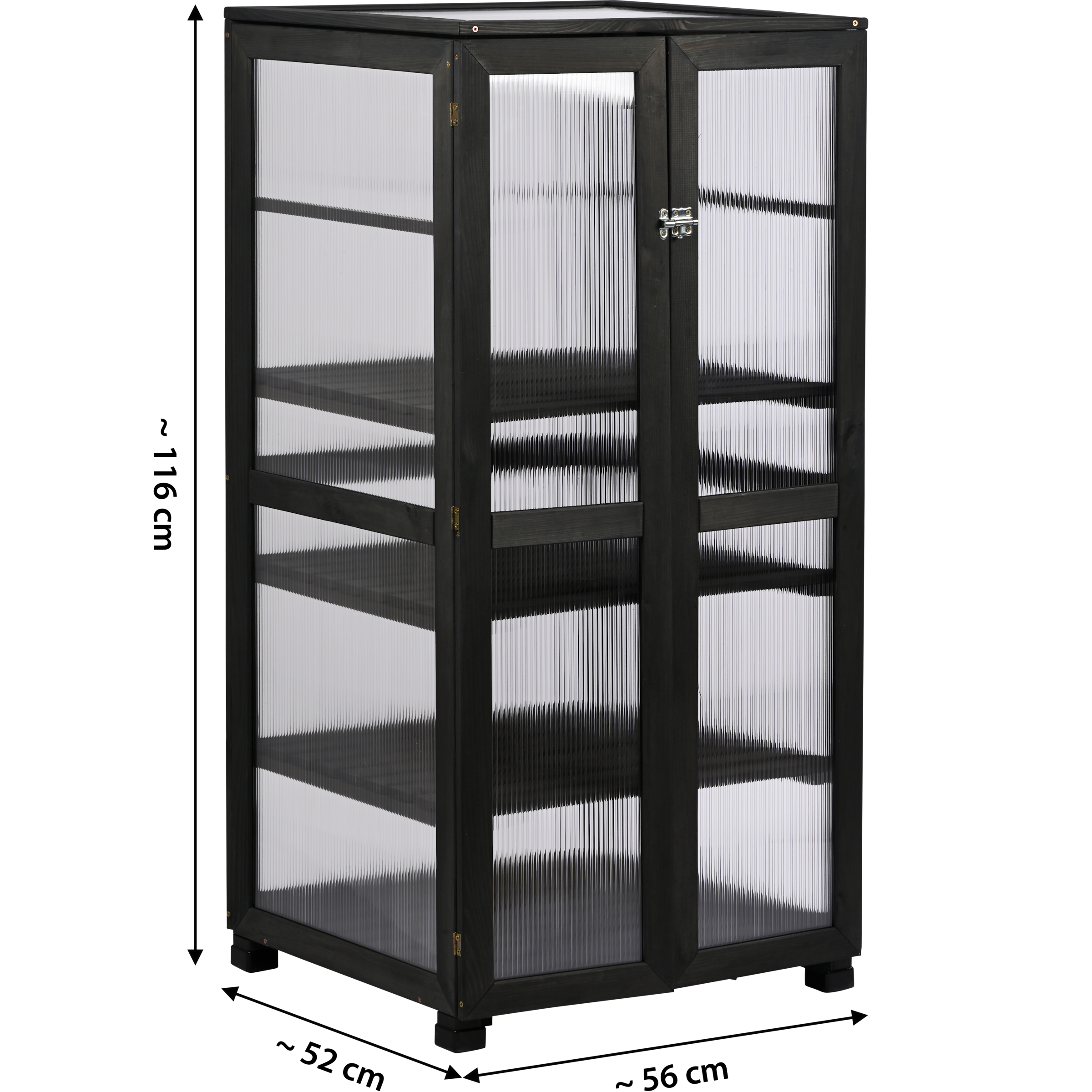 dobar Anzuchttopf »Dome« großer Anzuchtschrank aus FSC®-zertifiziertem Kiefernholz, Anthrazit