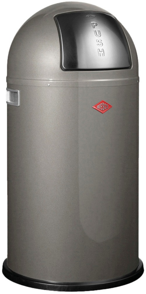 WESCO Mülleimer "Pushboy", B/H/T: 40cm x 75,5cm x 40cm, 50 l, grau, Küche, Mülleimer, Abfallsammler, 50 Liter