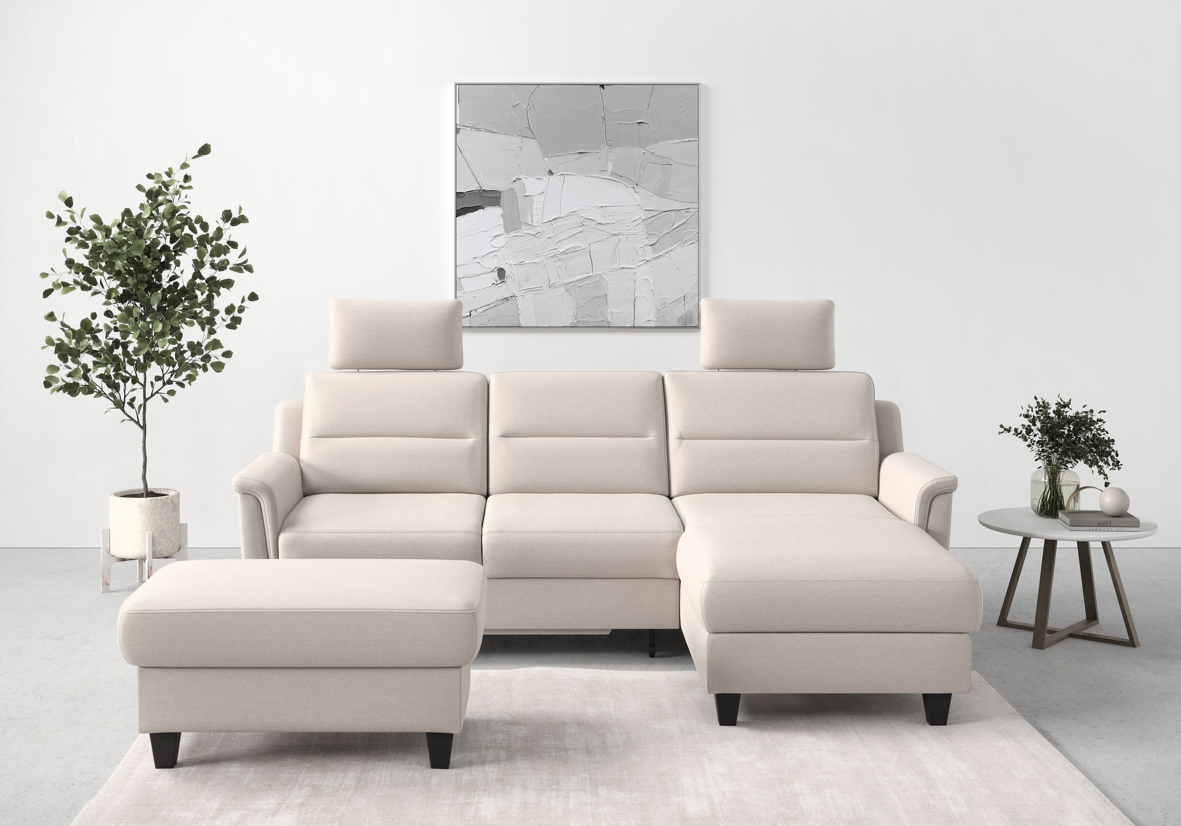 sit&more Ecksofa "Farö L-Form" inklusive Federkern, wahlweise mit Schlaffunktion und Bettkasten