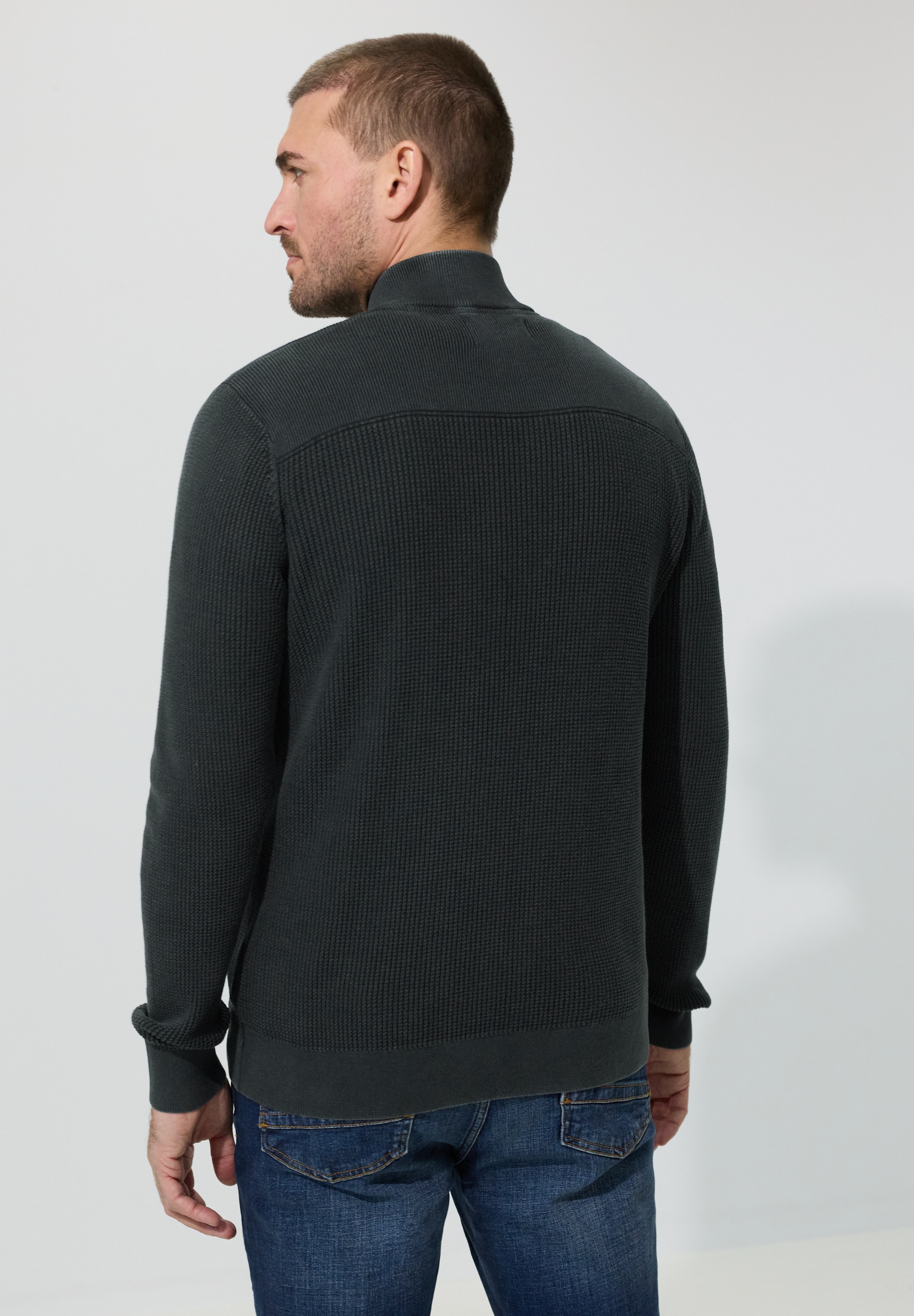 STREET ONE MEN Strickjacke aus reiner Baumwolle