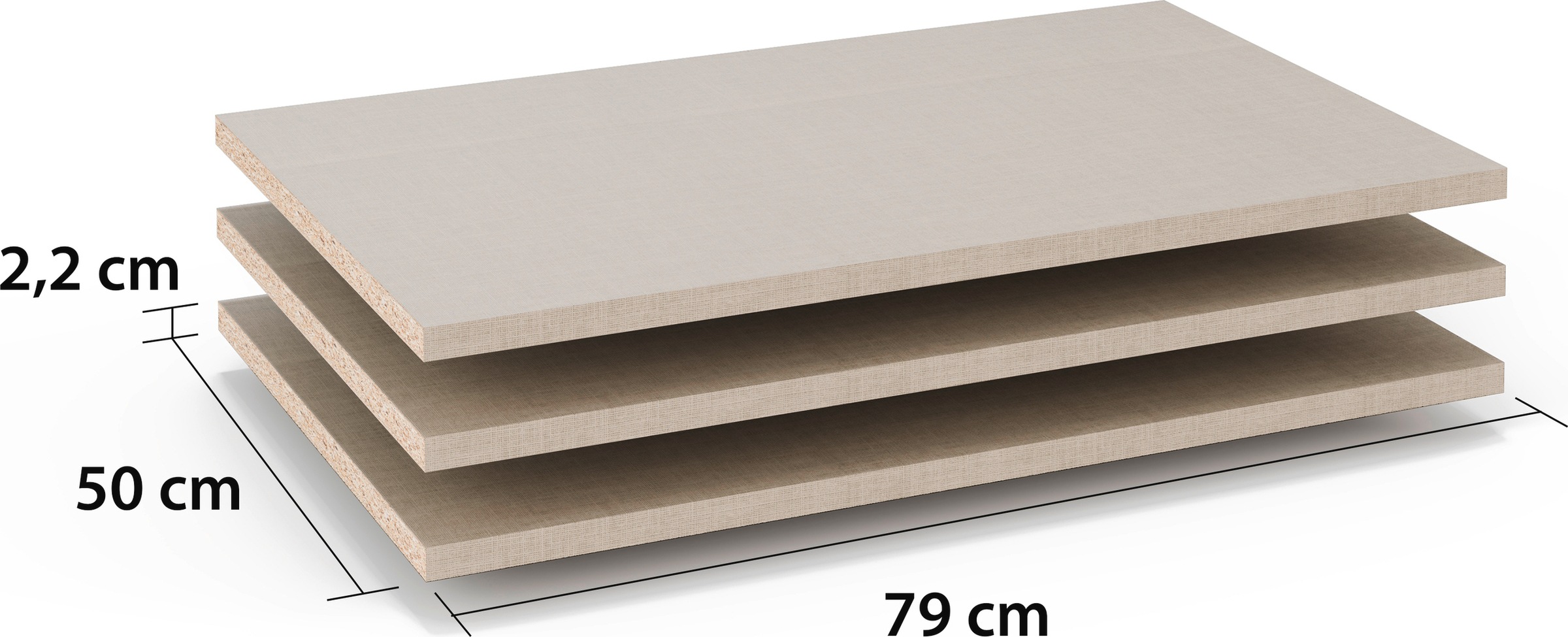 rauch Einlegeboden »Zubehör für Rauch-Schränke ORANGE/BLACK,«, 3er-Set Breite 79 cm, Tiefe 50 cm