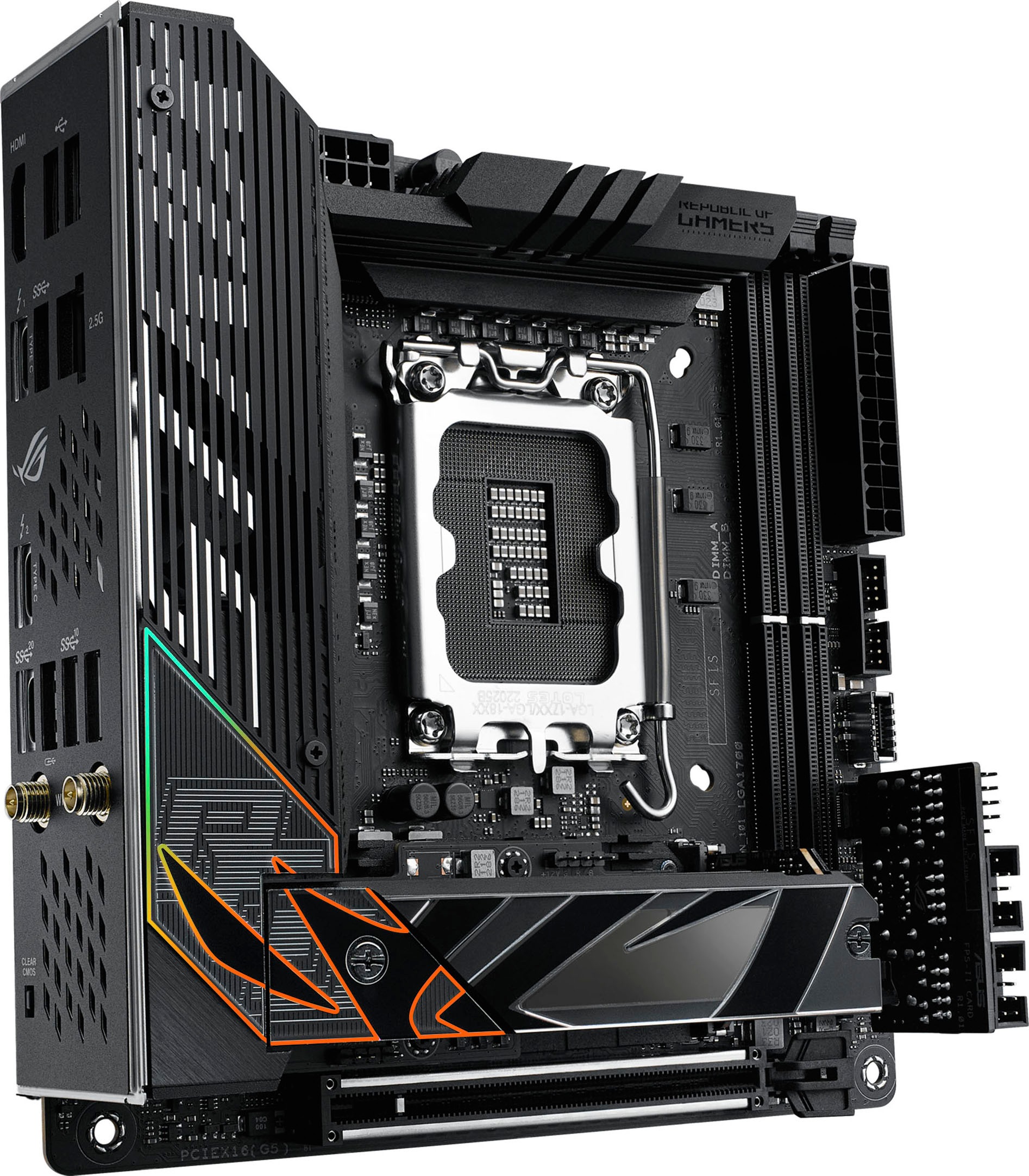 Asus Mainboard »ROG STRIX Z790-I GAMING WIFI«, mini-ITX, DDR5 Speicher, 2x M.2, PCIe 5.0, WiFi 6E, Thunderbolt 4