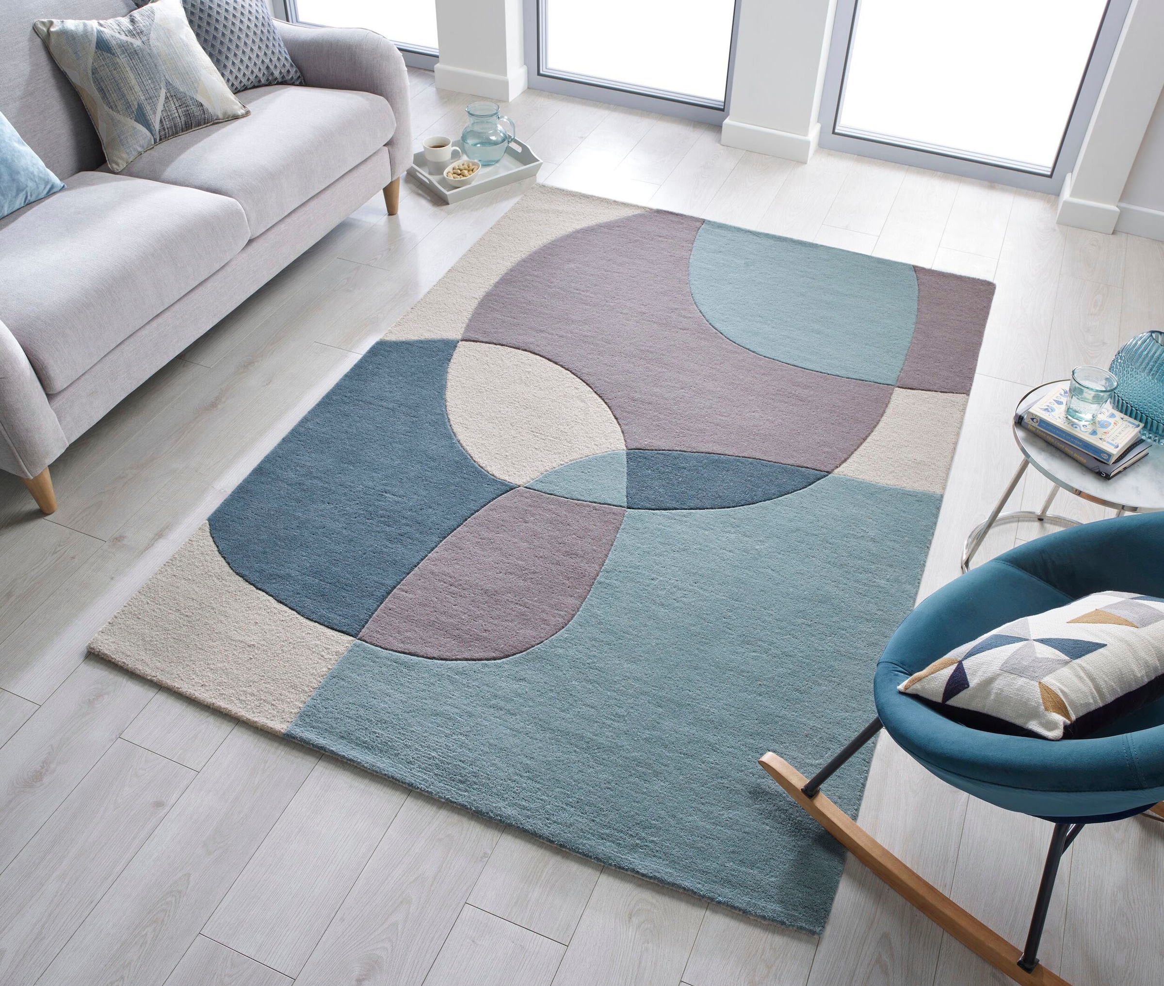 FLAIR RUGS BAUR rechteckig, bestellen | gemustert mit fußbodenheizungsgeeignet, Hoch-Tief-Effekt, »Glow«, Wollteppich