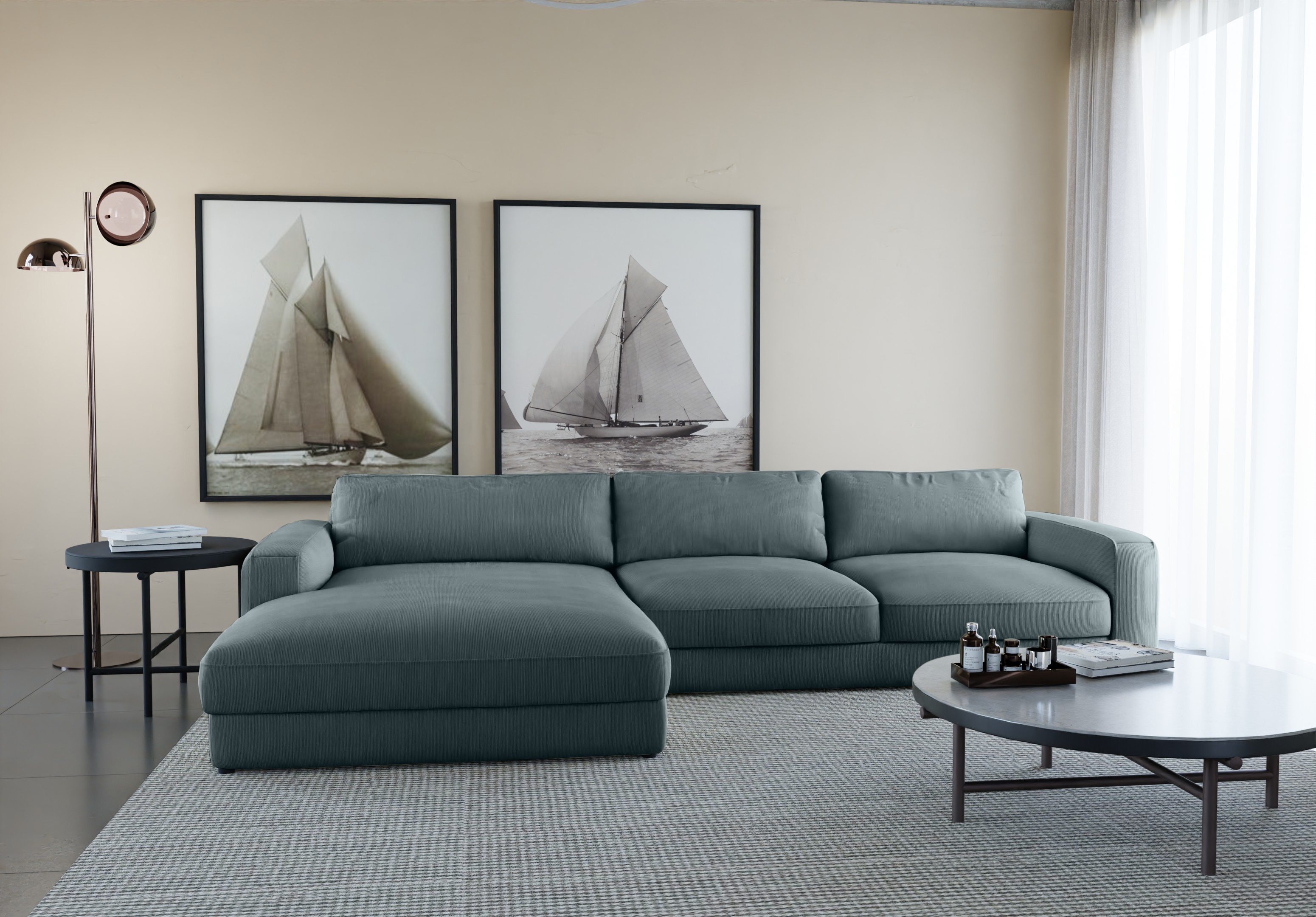 Home affaire Ecksofa "Bloomfield, bequem und elegant, Breite 303cm, L-Form" wahlweise mit Bettfunktion und Bettkasten, Unser Dauertiefpreis