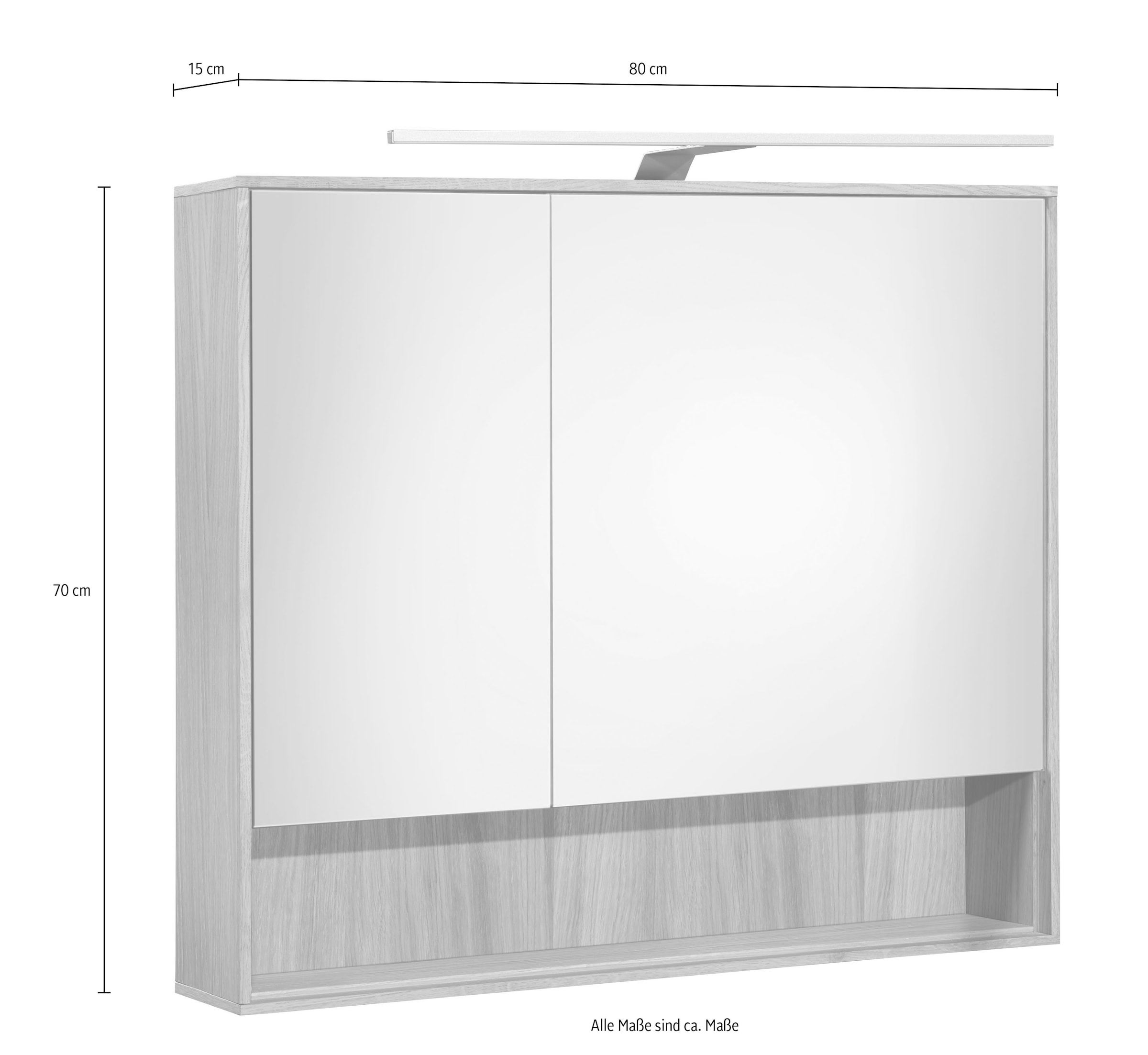 BASIC by Balculina Badmöbel-Set »Yukon«, (4 St.), Breite 160 cm,Badezimmerset 4-tlg, Softclose, teilmassiv/massiv