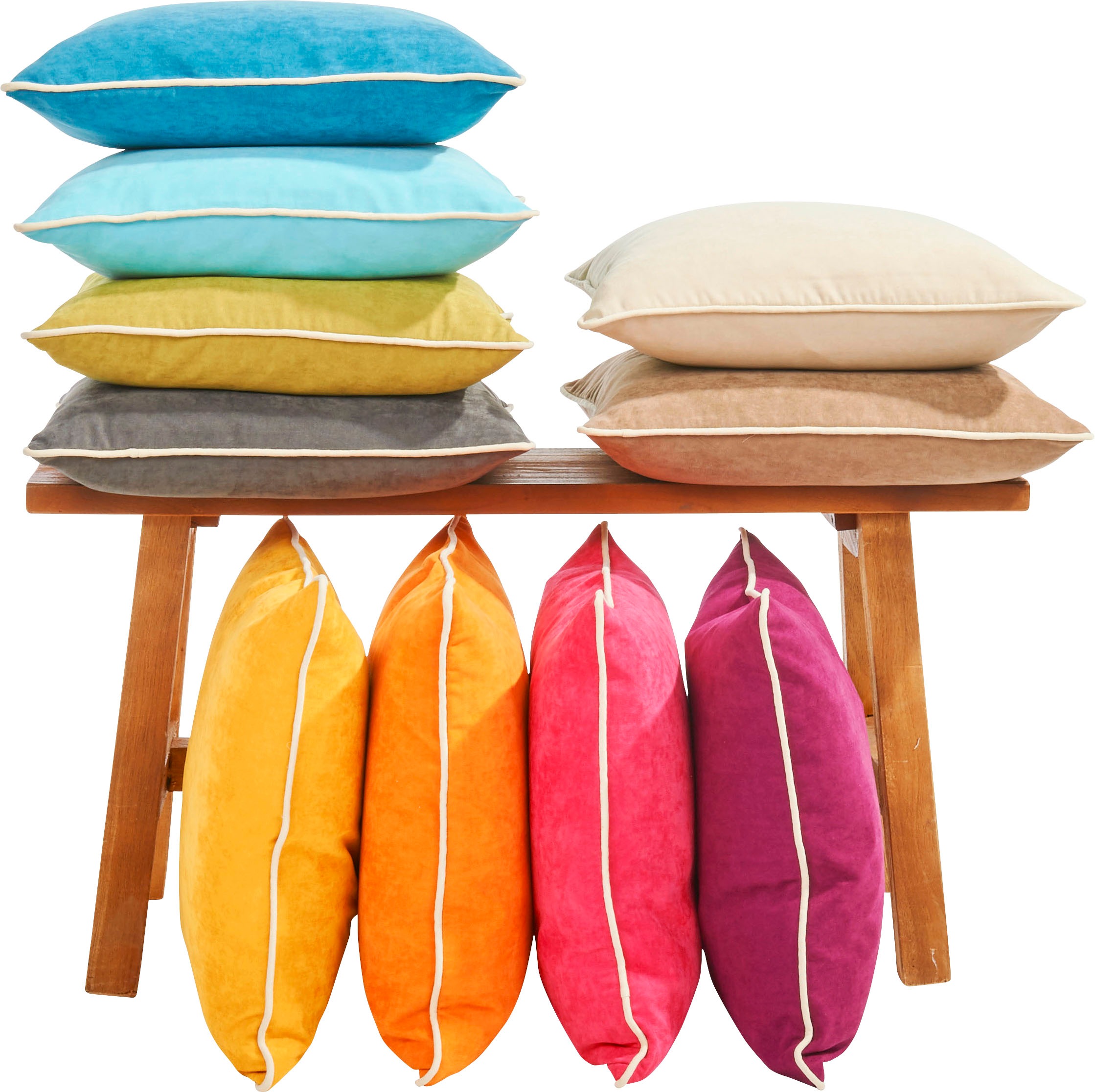 done. Dekokissen "Joy" unifarben, Reißverschluss, Kissenhüle ohne Füllung, günstig online kaufen