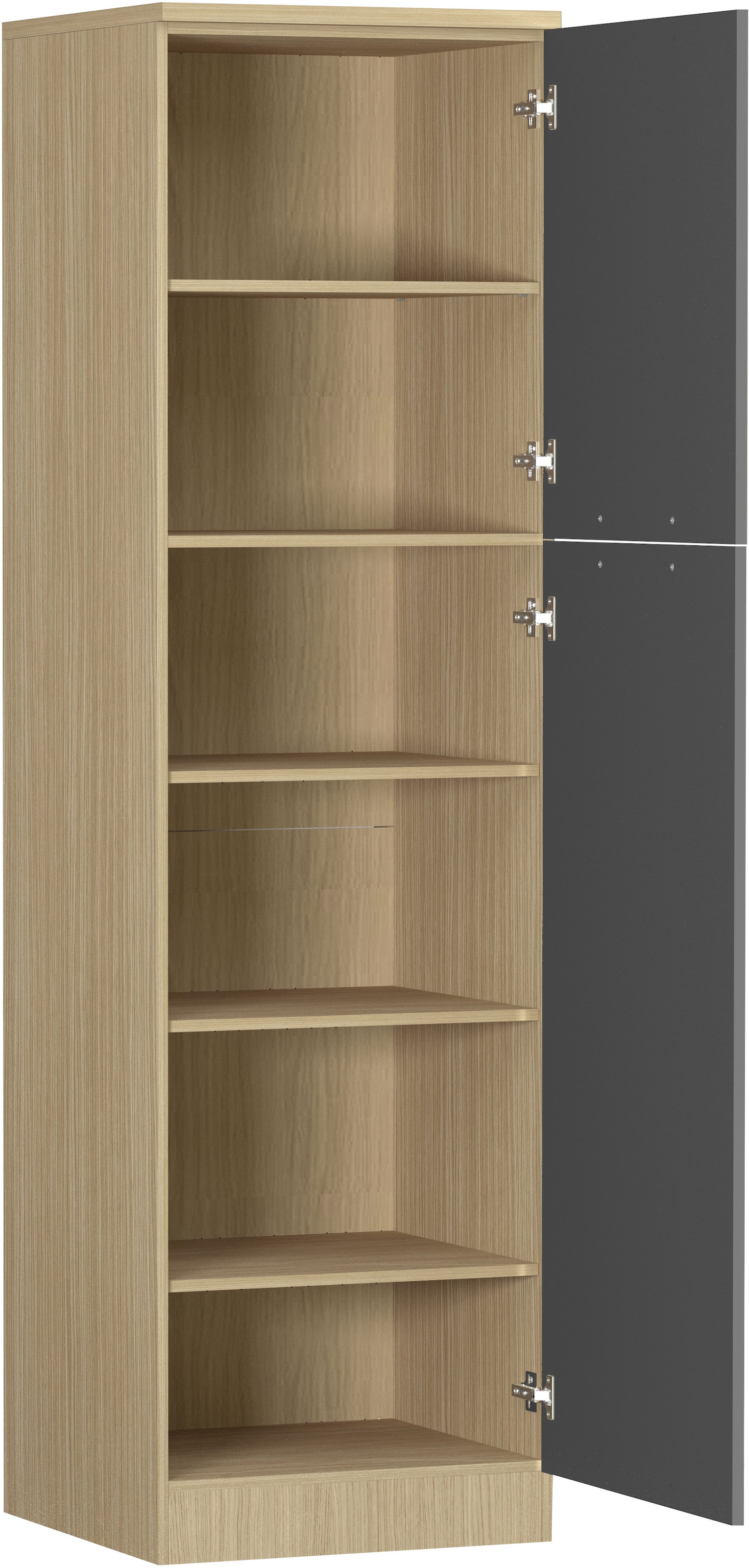 KOCHSTATION Vorratsschrank »Luna, Hochschrank, Küchenvorratsschrank, Speiseschrank, Made in Italy« B/T/H: 60×60×214,5 cm, mit 6 großzügigen Fächern