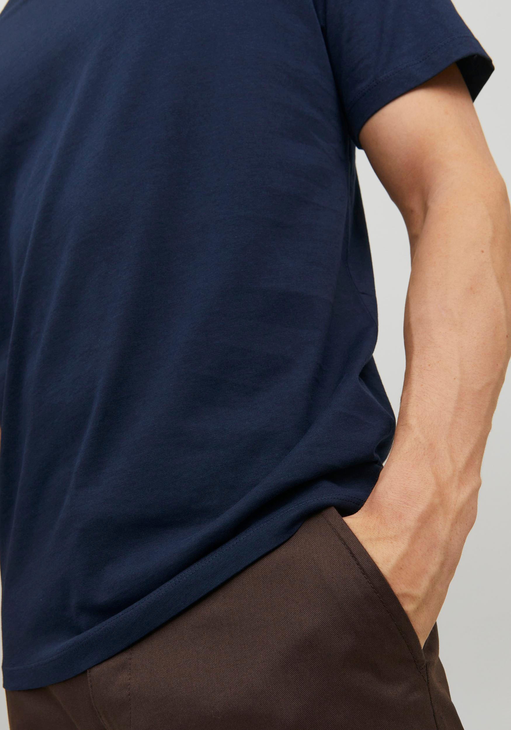 Jack & Jones V-Shirt »JJEORGANIC mit V-Ausschnitt, lässig kombinierbar, ideal für Alltag«, unifarben, modisch, regular fit, Baumwolle, V-Ausschnitt