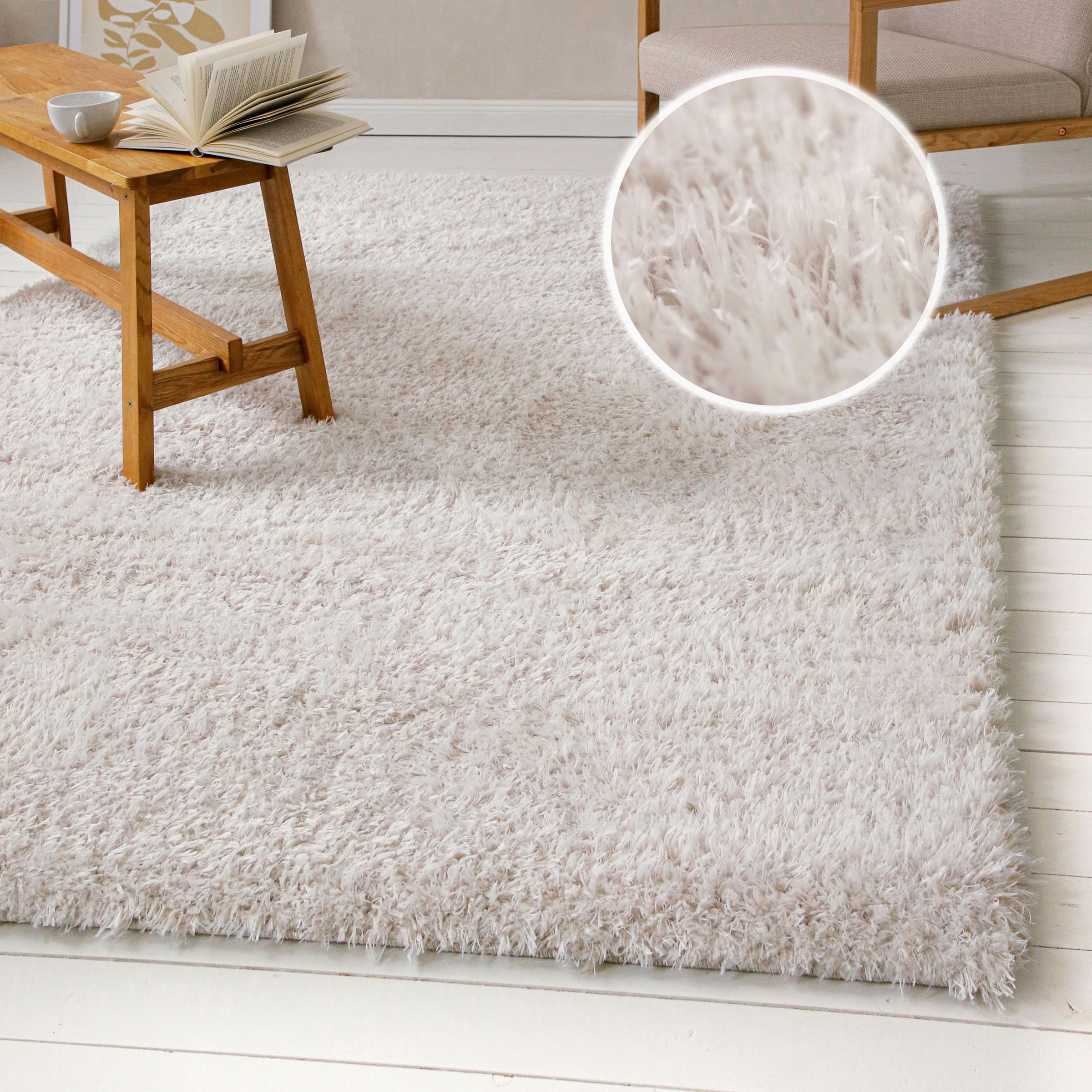 OTTO home "Josetta, auch als Läufer erhältlich" rechteckig 50 mm Höhe Langflor, Shaggy, dichter weicher Hochflor, uni farben, Wohnzimmer