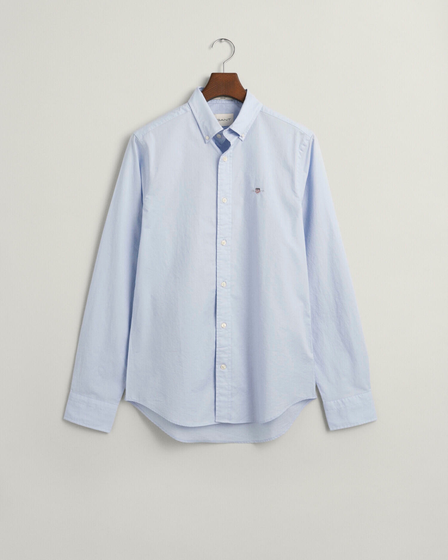 Gant Langarmhemd »Slim Fit Popeline Hemd leichte Baumwolle strapazierfähig pflegeleicht«, mit klassischer Logostickerei auf der Brust