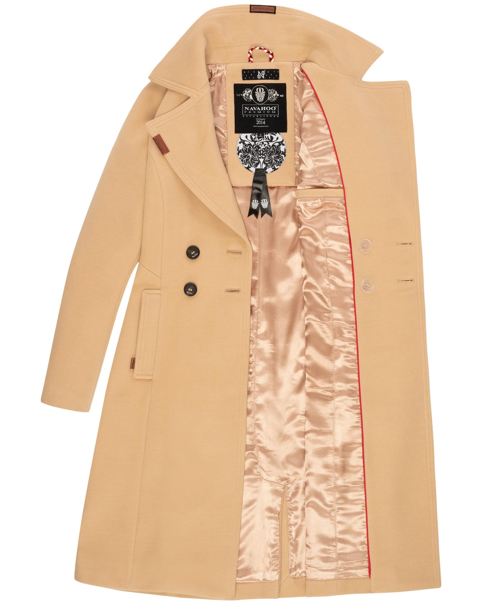 Navahoo Wintermantel »Wooly«, edler Damen Trenchcoat in Wollmantel-Optik