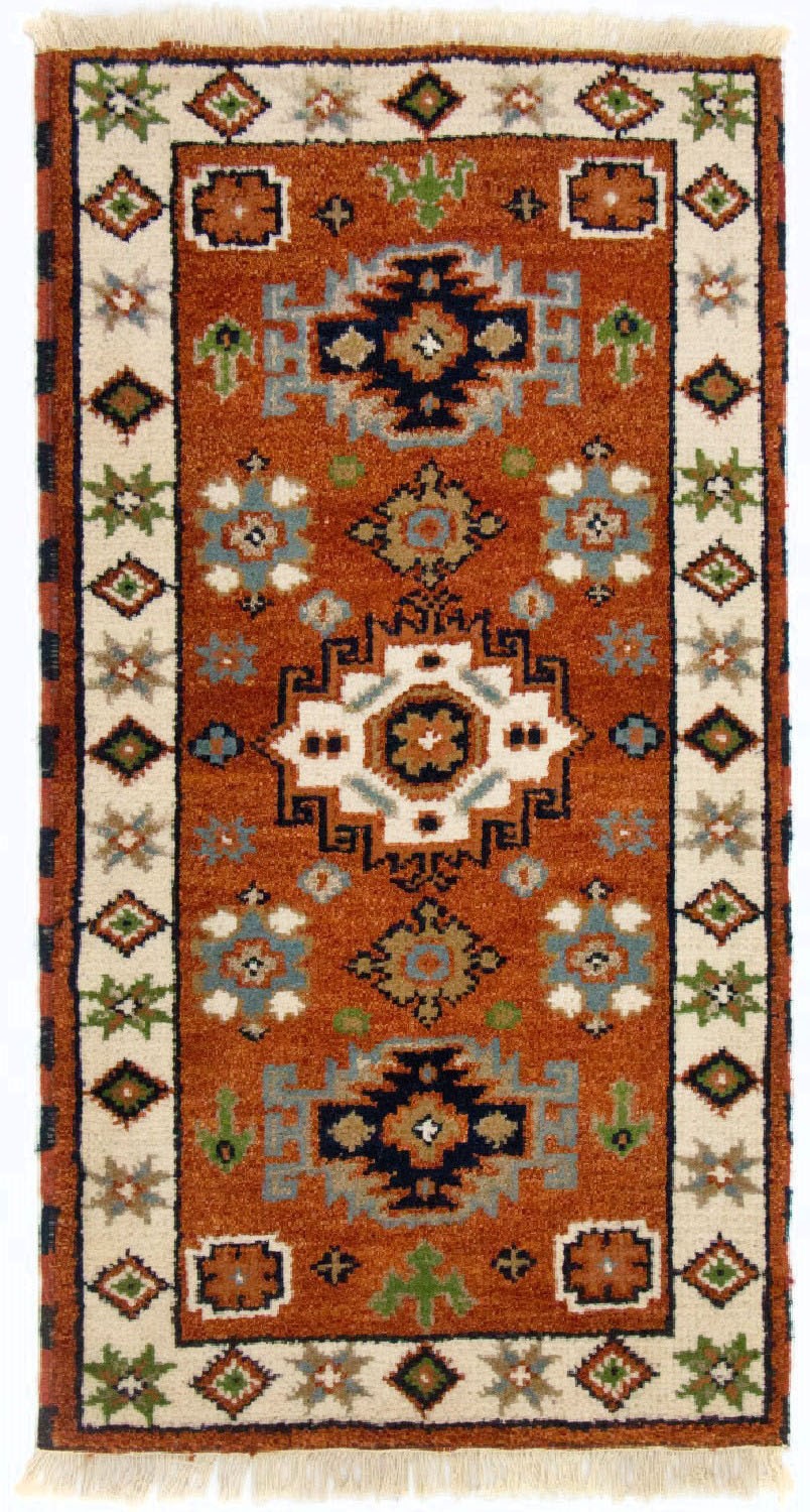 morgenland Wollteppich »Kazak Teppich handgeknüpft braun«, rechteckig