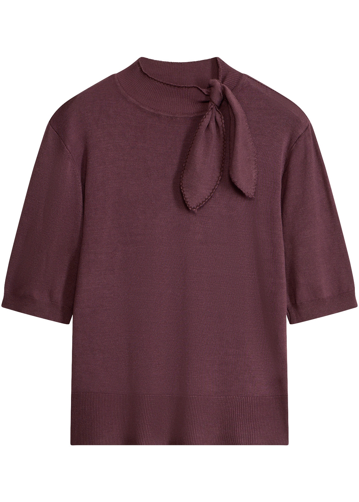 bonprix Strickpullover mit Schluppe, Halbarm, schmale Passform