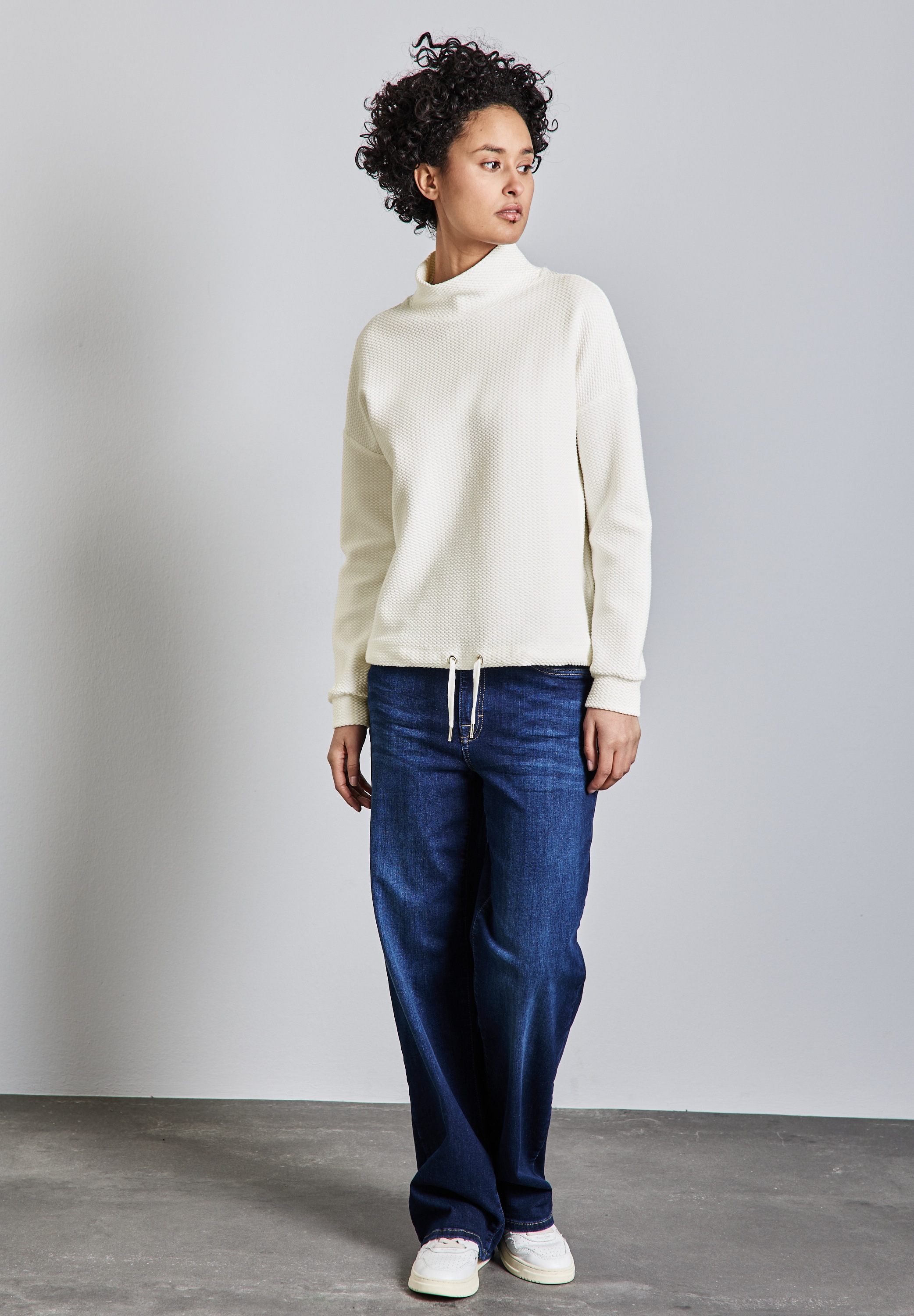 STREET ONE Langarmshirt, mit Tunnelzug am Saum