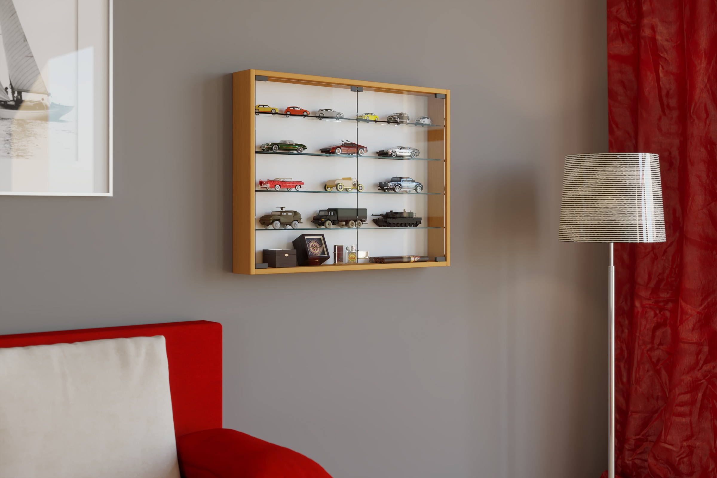 VCM Wandregal »Hängevitrine Wandvitrine Sammel Deko Mandosa L«