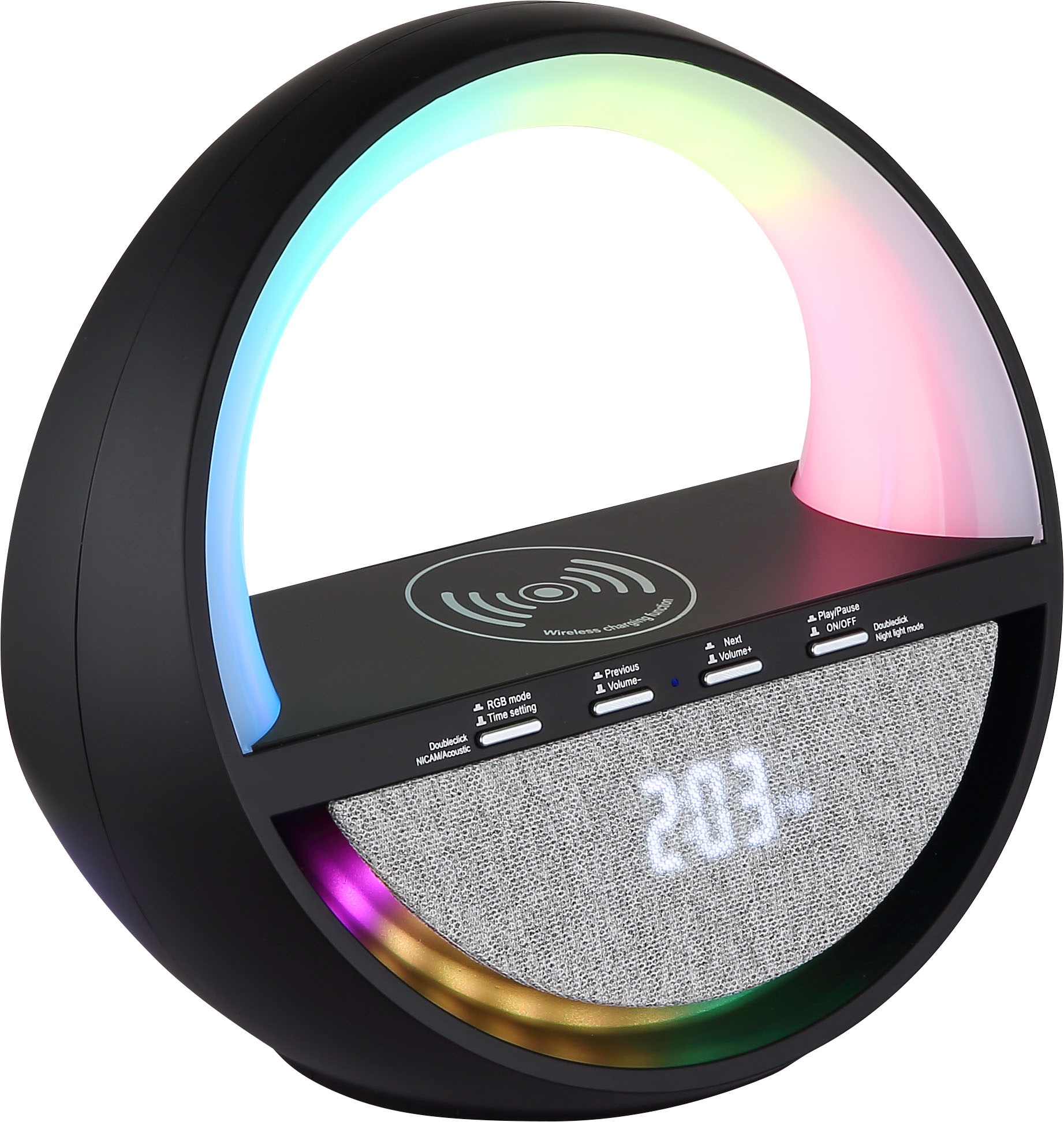 GLOBO LIGHTING Tischleuchte »SOUNDRA« LED-Modul 1 Stk. RGB Tischleuchte mit Touchdimmer, Bluetooth & Akku, USB-C