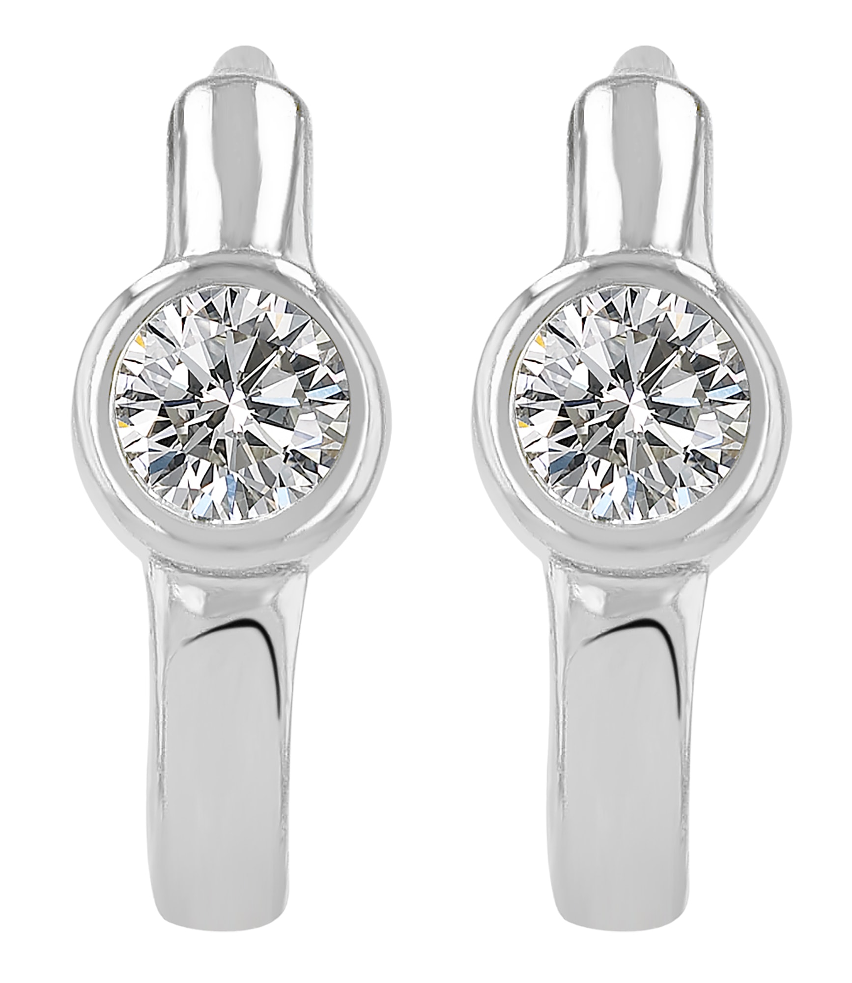 Adelia´s Klappcreolen »Damen Ohrringe – Klappcreole aus 925 Silber mit Zirkonia« Perfekt zum Verschenken an besondere Menschen