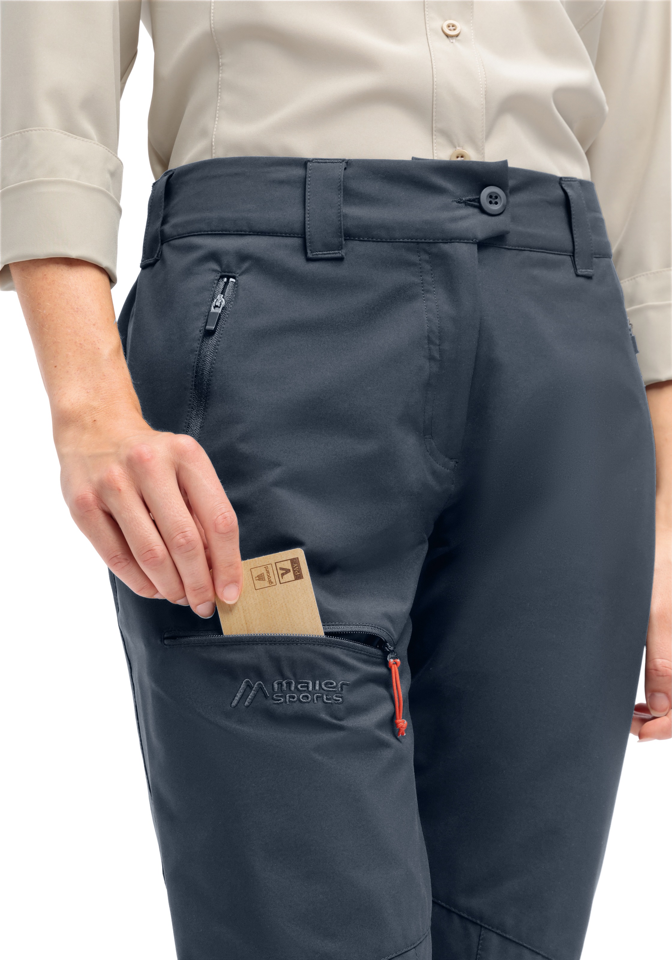 Maier Sports Outdoorhose »Lulaka Loop«, Damen Wanderhose, Funktionshose mit Taschen + Gürtel, Regular Fit