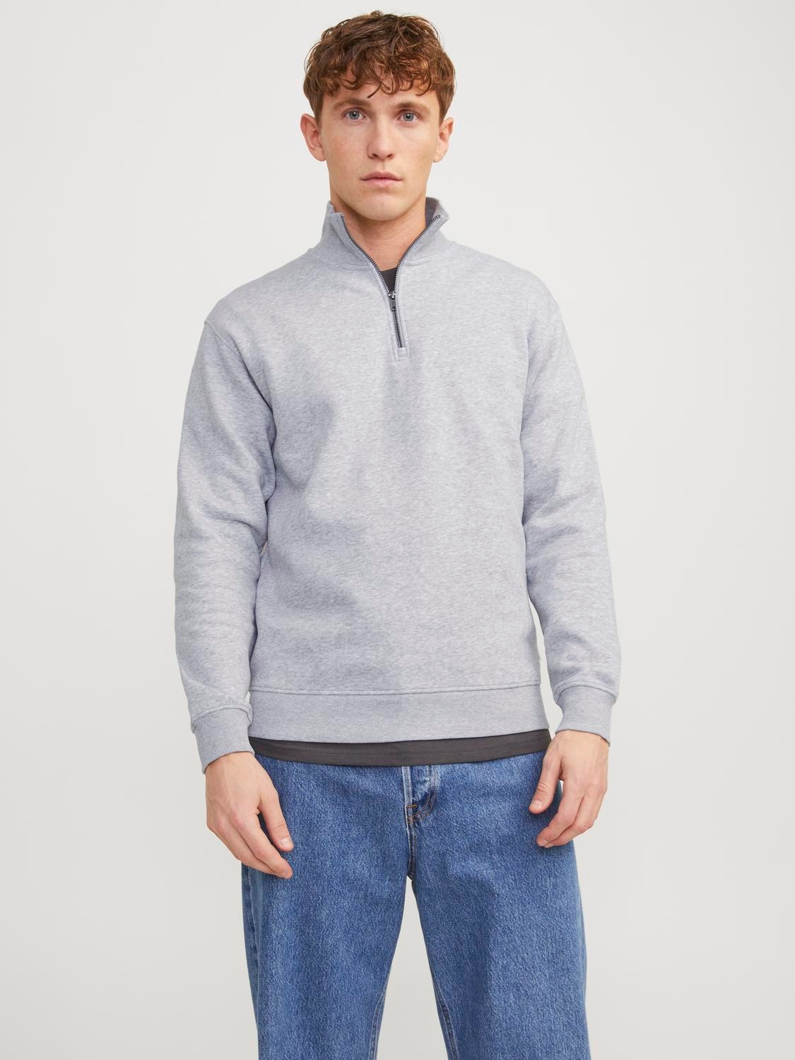 Jack & Jones "JJEBRADLEY SWEAT HALF ZIP NOOS", Materialmix, relaxed fit günstig online kaufen