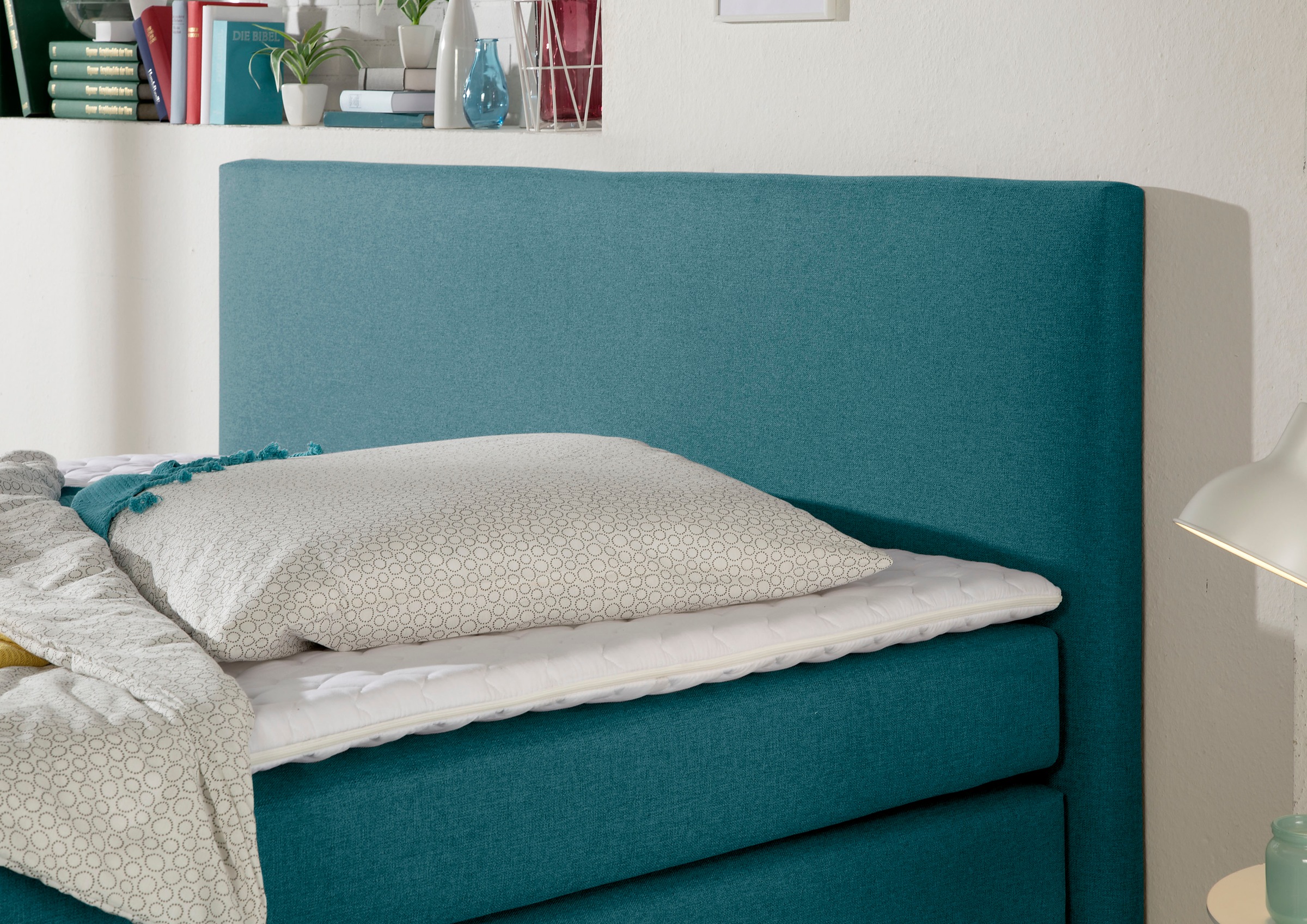 INOSIGN Boxspringbett »Eliana«, inkl. Topper, in 4 Breiten, 3 Matratzenarten und 2 Härtegraden