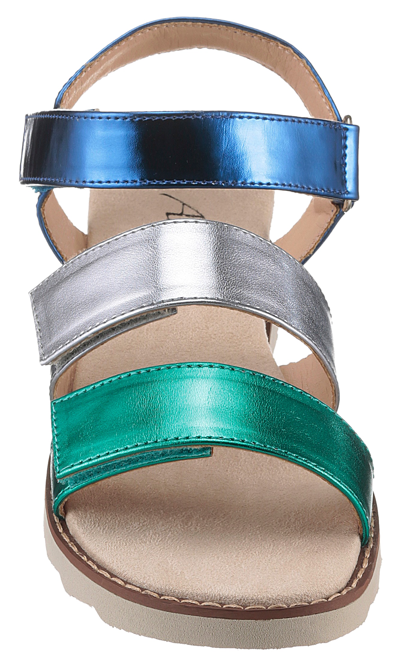 Aniston SHOES Keilsandalette, Sandale, Sommerschuh, Klettschuh, Metallic-Optik - NEUE KOLLEKTION