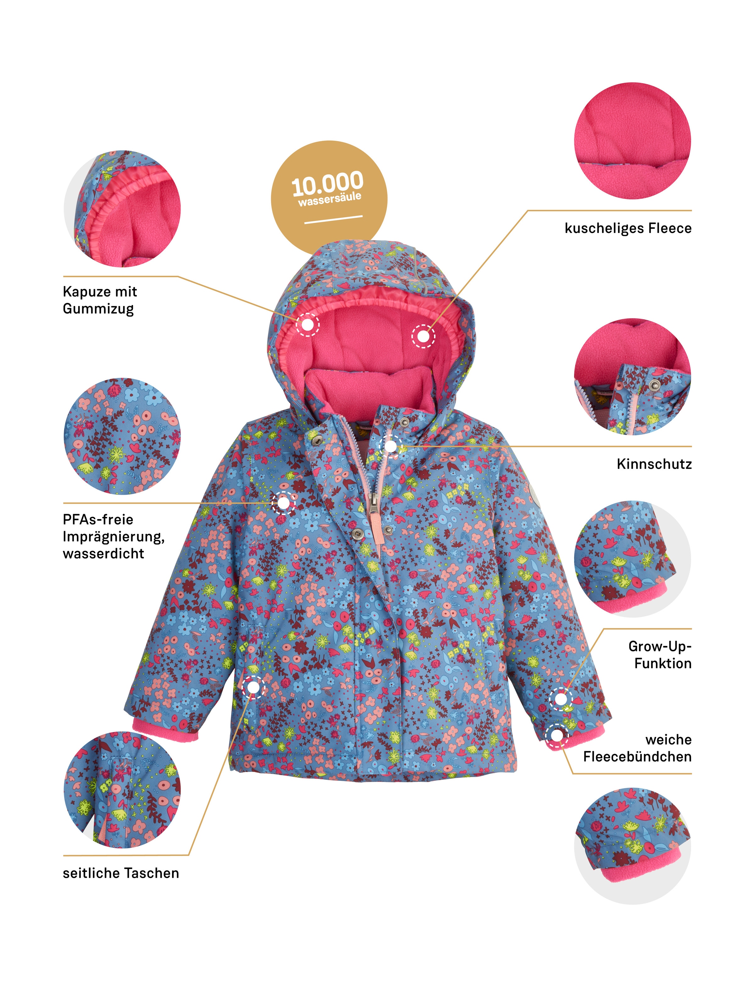 first instinct by killtec Funktionsjacke »FIOW 13 MNS JCKT«, Wasserdichte Funktionsjacke mit verlängerbaren Ärmeln und Fleece.