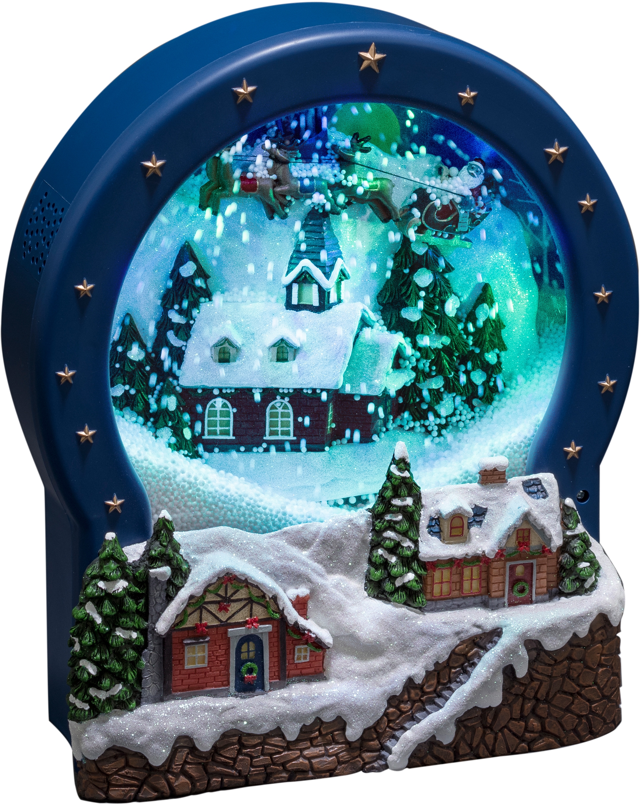 KONSTSMIDE LED Dekolicht 9 Szenerie + Glas, Dorf, BAUR | 8 flammig-flammig, »Weihnachtsdeko«, klassischen Animation Weihnachtsliedern mit