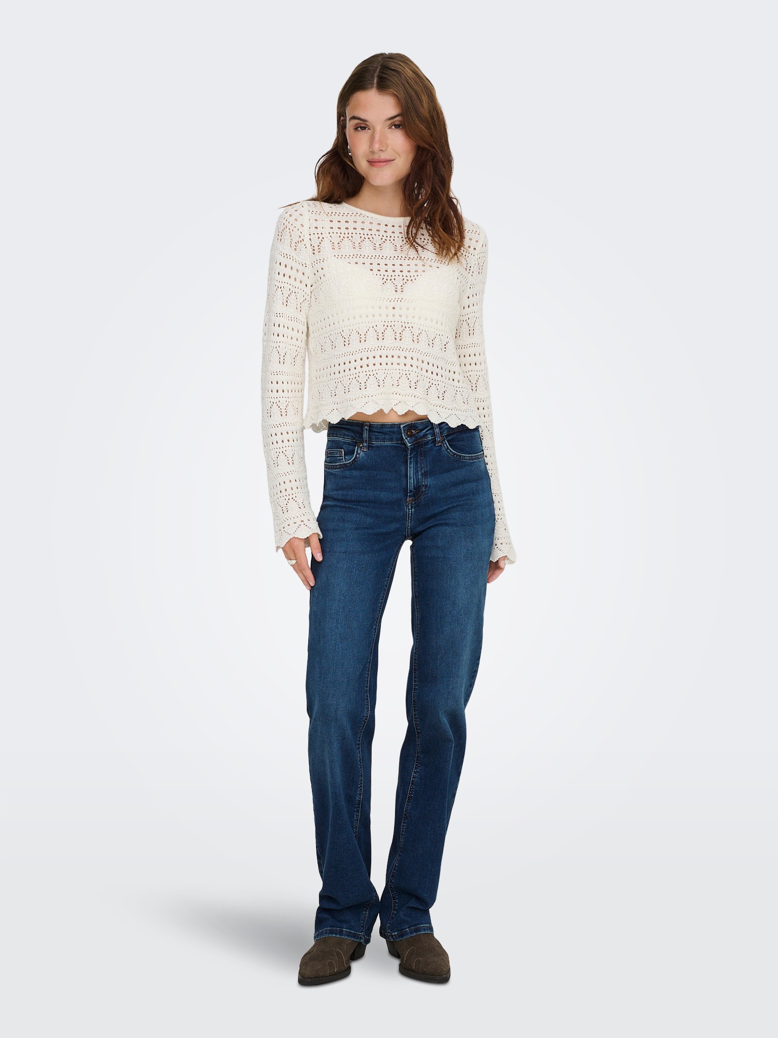 Only Onblush Mid Straight Jeans Dark Blue 32 3