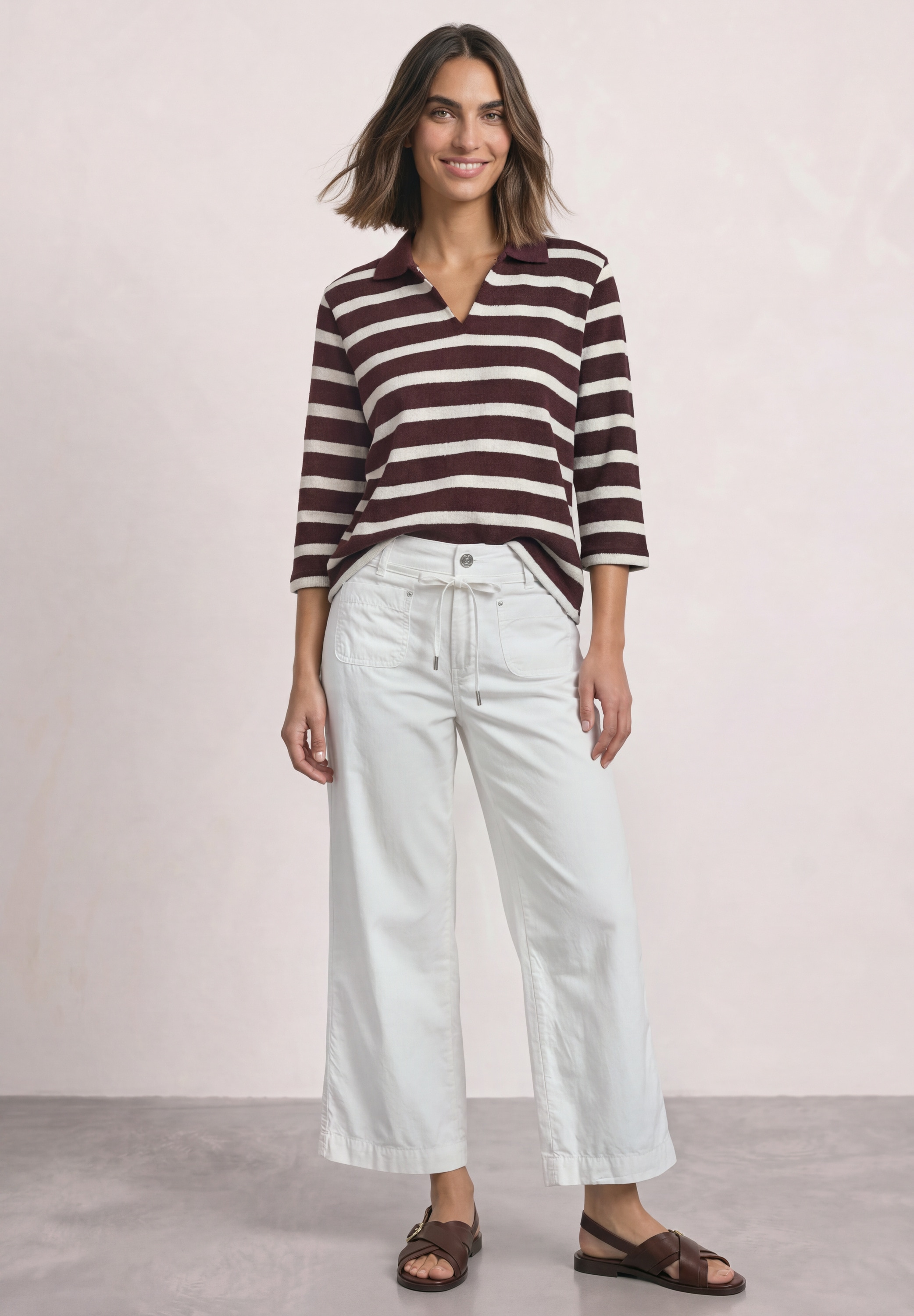 STREET ONE Poloshirt mit Streifenmuster