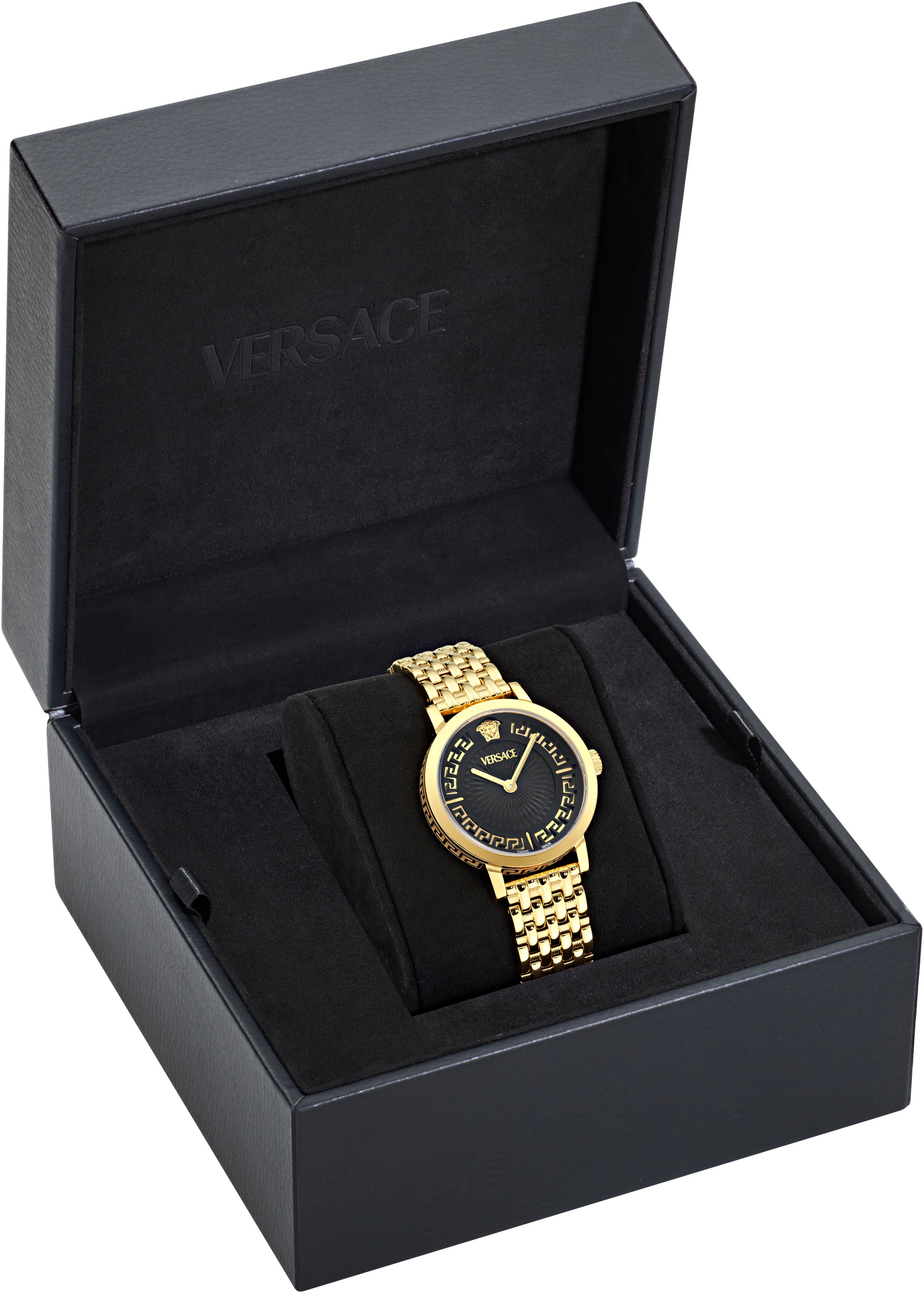 Versace Quarzuhr »GRECA FORTUNA«, Armbanduhr, Damenuhr, Swiss Made, Edelstahlarmband, analog
