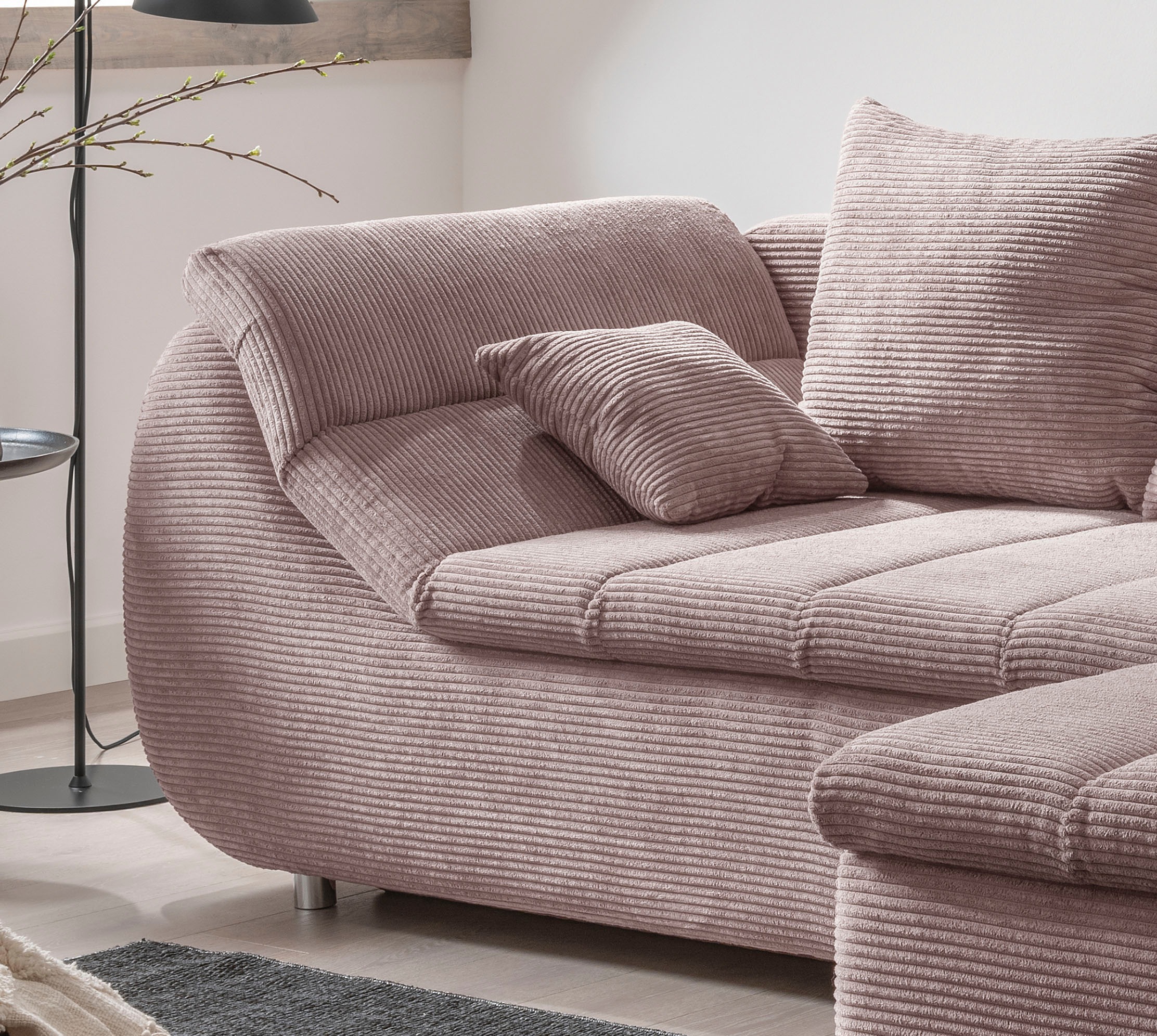 INOSIGN Ecksofa »Imola elegant und bequem, aktuelle Steppung im Sitz, L-Form«, wahlweise mit Bettfunktion
