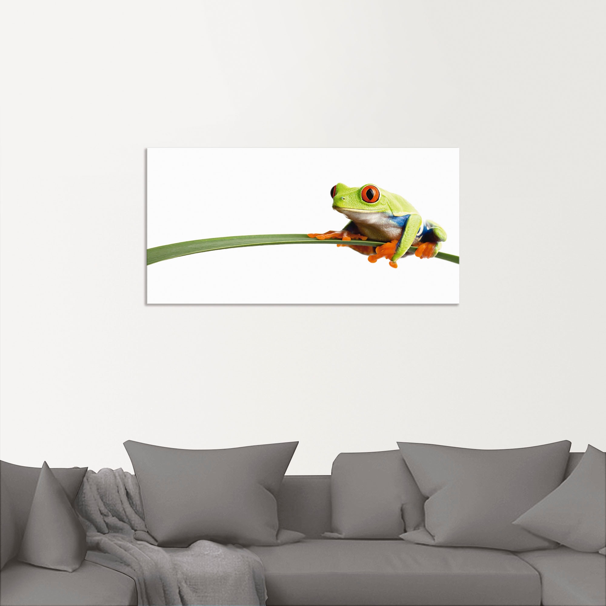 Artland Wandbild »Frosch auf einem Blatt«, Wassertiere, (1 St.), als Alubild, Outdoorbild, Leinwandbild, Poster, Wandaufkleber