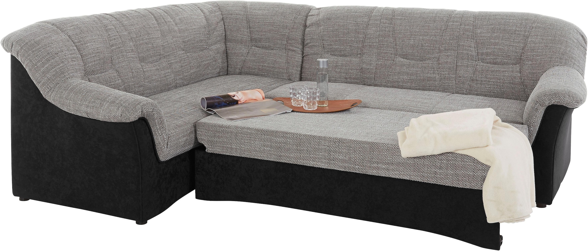 DOMO collection Ecksofa »Sarafina L-Form«, wahlweise mit Bettfunktion, optional mit Federkern