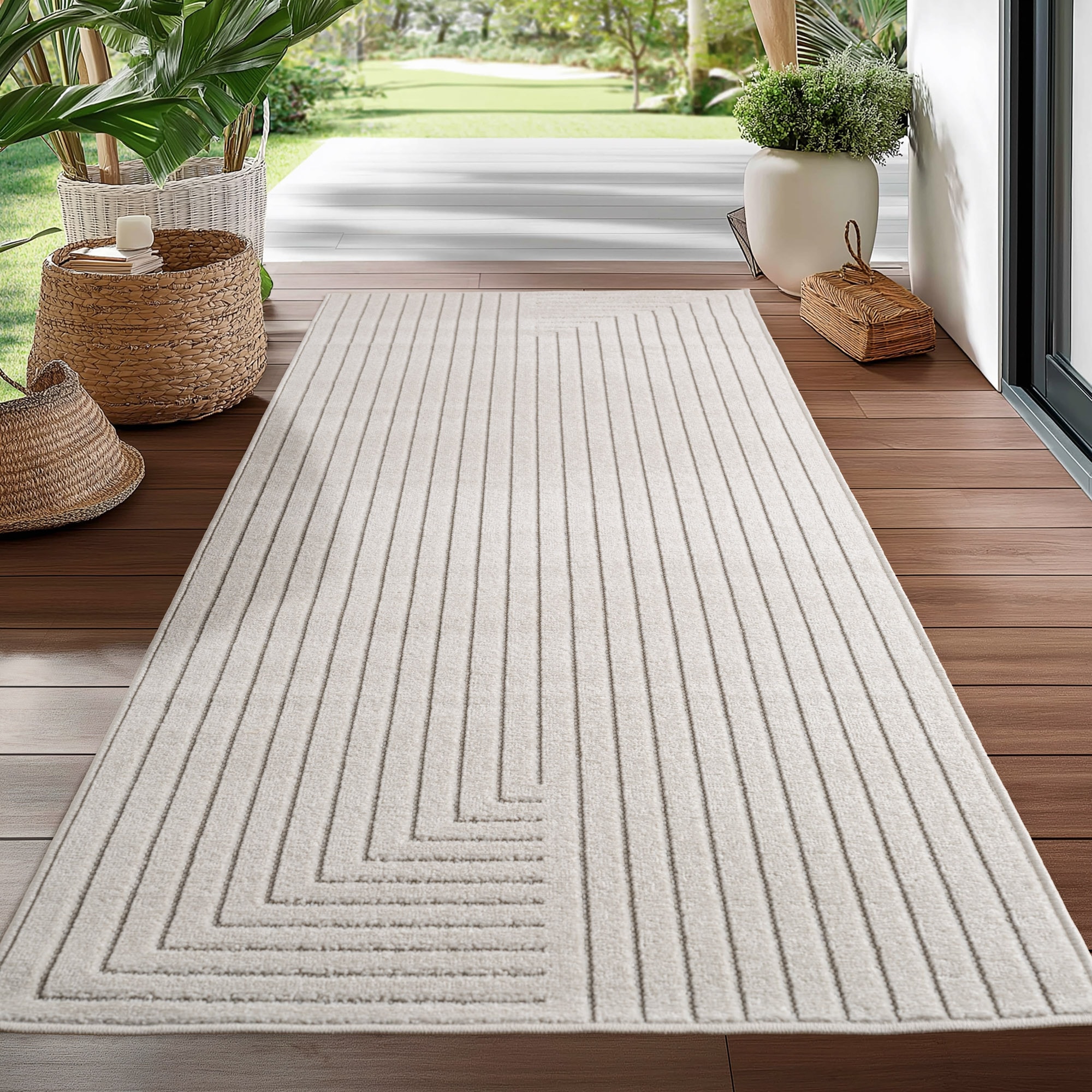 Ayyildiz Teppiche Outdoorteppich "NOVA 1202, auch als Läufer und Rund" rechteckig 8 mm Höhe Material aus schmutzabweisendem Polypropylen, In-/Outdoor geeignet
