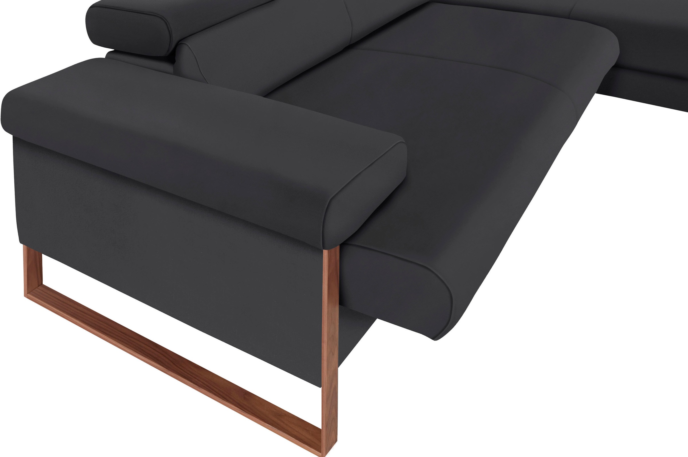 Thumbnail - W.SCHILLIG Ecksofa "finn, Designsofa mit tollem Sitzkomfort, bequem, L-Form", German Design Award 2016, Fußgestell Nussb...
